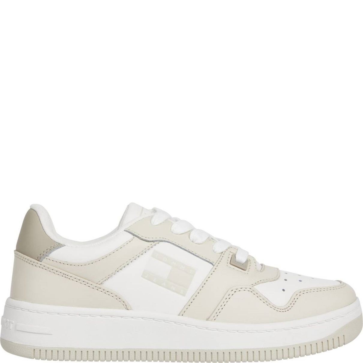 TOMMY JEANS Laisvalaikio bateliai moterims, Smėlio, Retro basket tonal logo 2