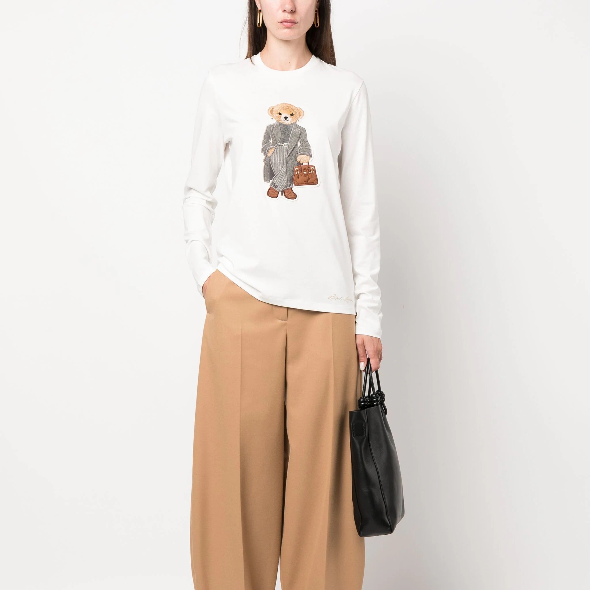 RALPH LAUREN Marškinėliai ilgom. rankovėmis moterims, Kūno, Bear long sleeve t shirt 2