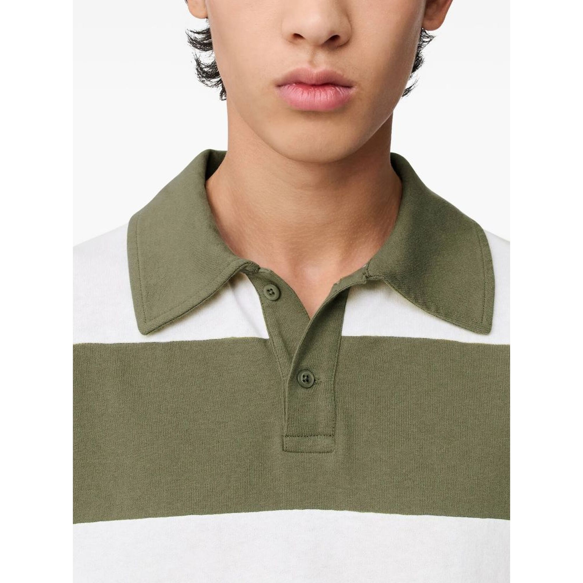AXEL ARIGATO Polo marškiniai trumpos rank. vyrams, Žalia, Striped polo t-shirt 5