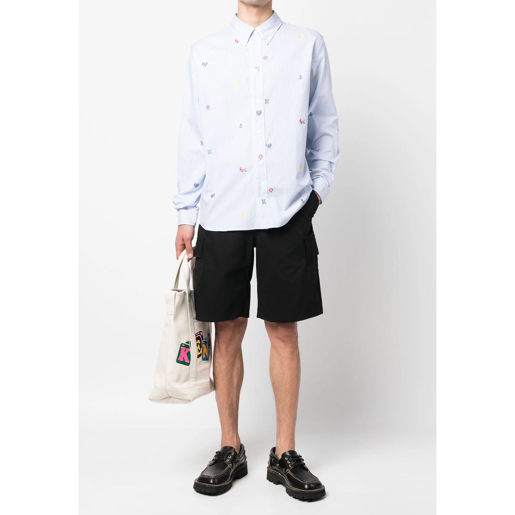 KENZO Šortai vyrams, Juoda, Cargo workwear short 2
