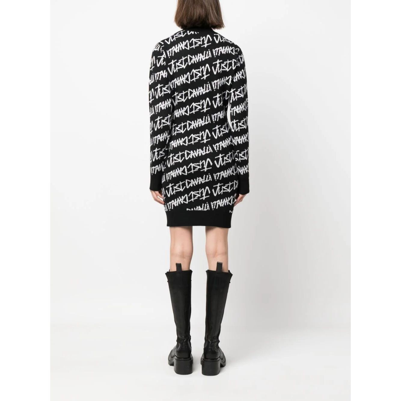 JUST CAVALLI Midi suknelė moterims, Juoda, Long sleeve dress 3