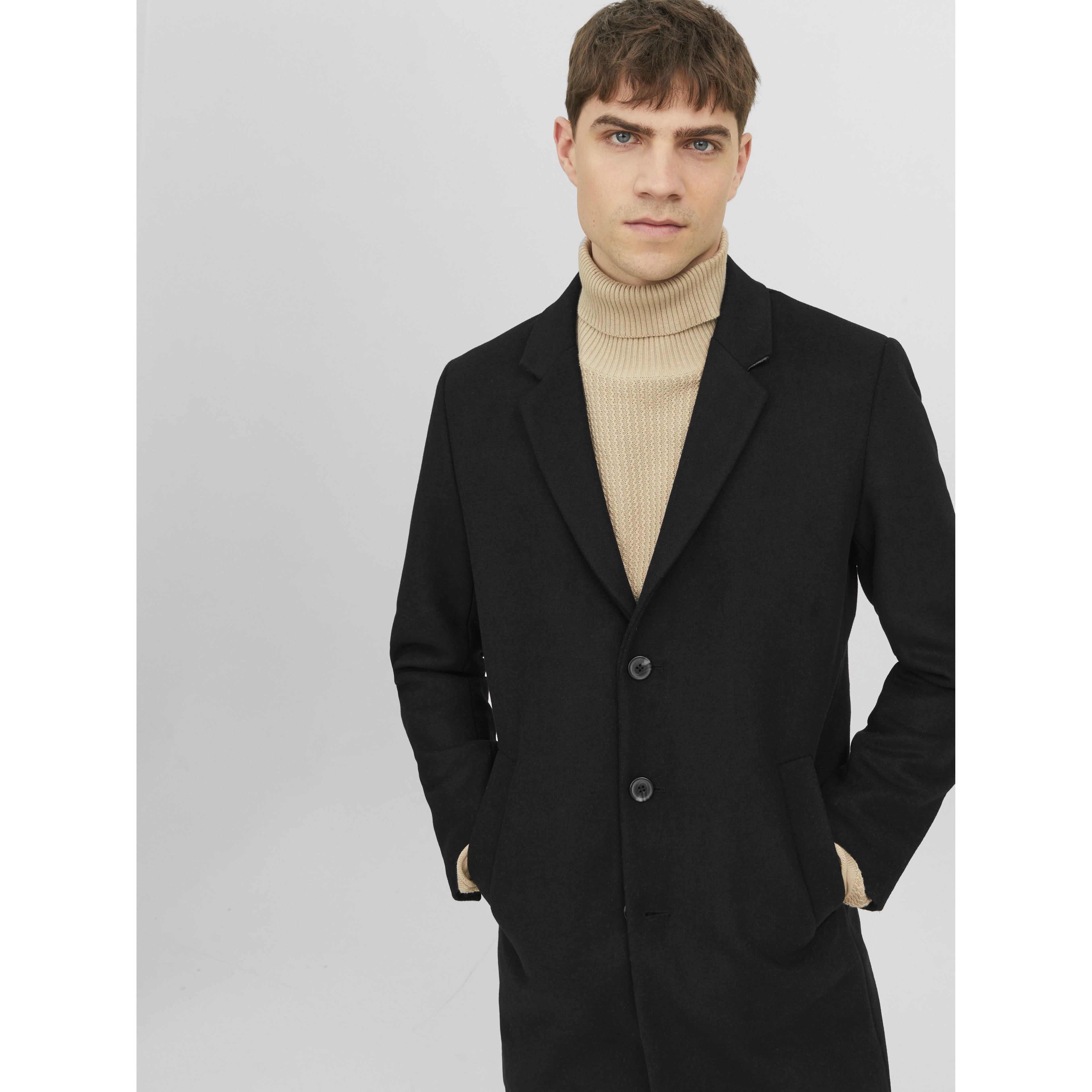 JACK & JONES Paltas vyrams, Juoda, JJEMORRISON WOOL COAT 6