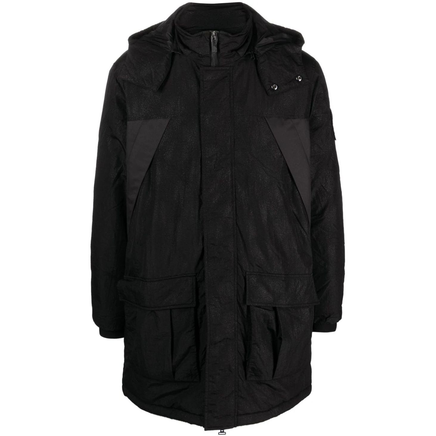 EA7 Pūkinis paltas vyrams, Juoda, Caban coat 1