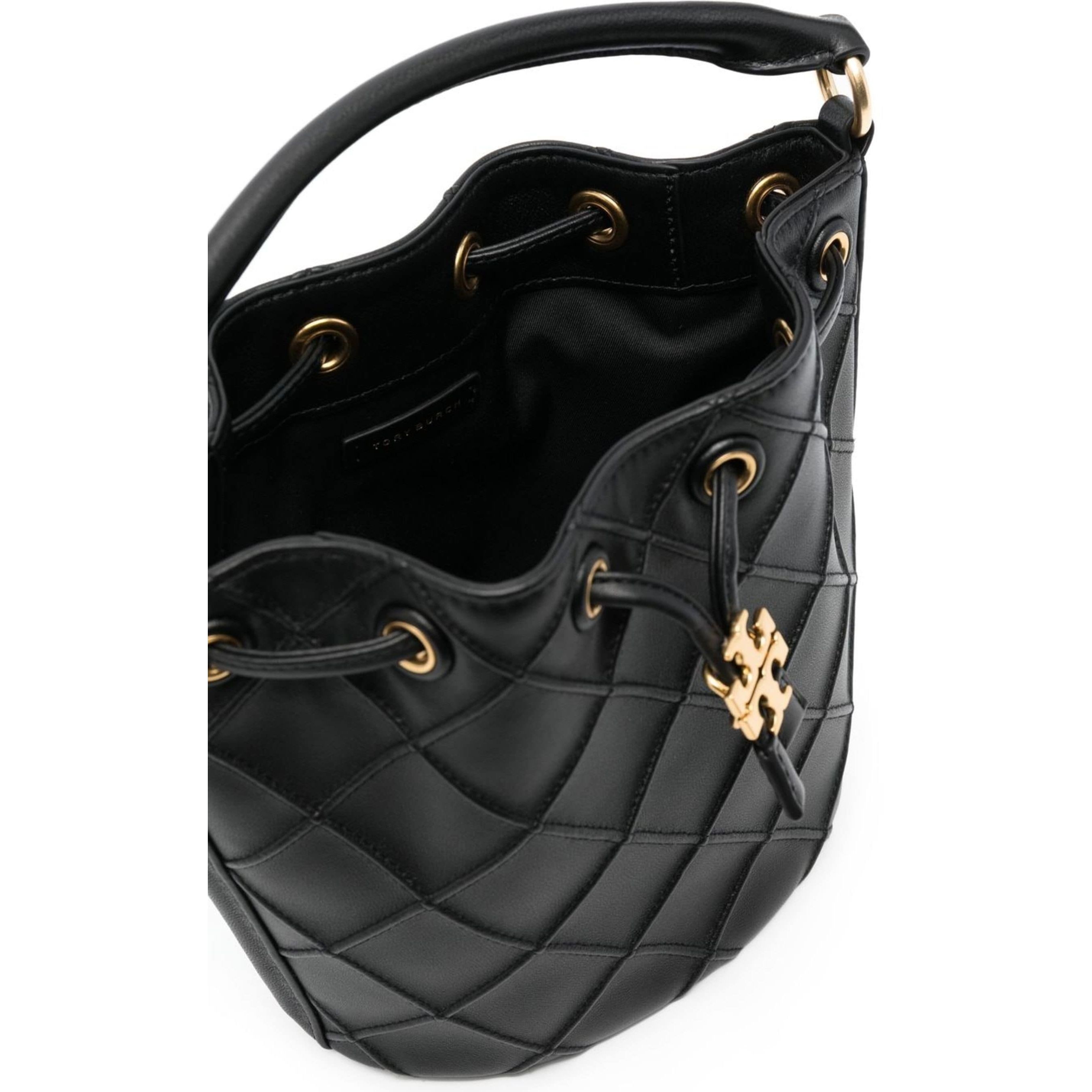 TORY BURCH Rankinė per petį moterims, Juoda, Fleming soft bucket bag 4