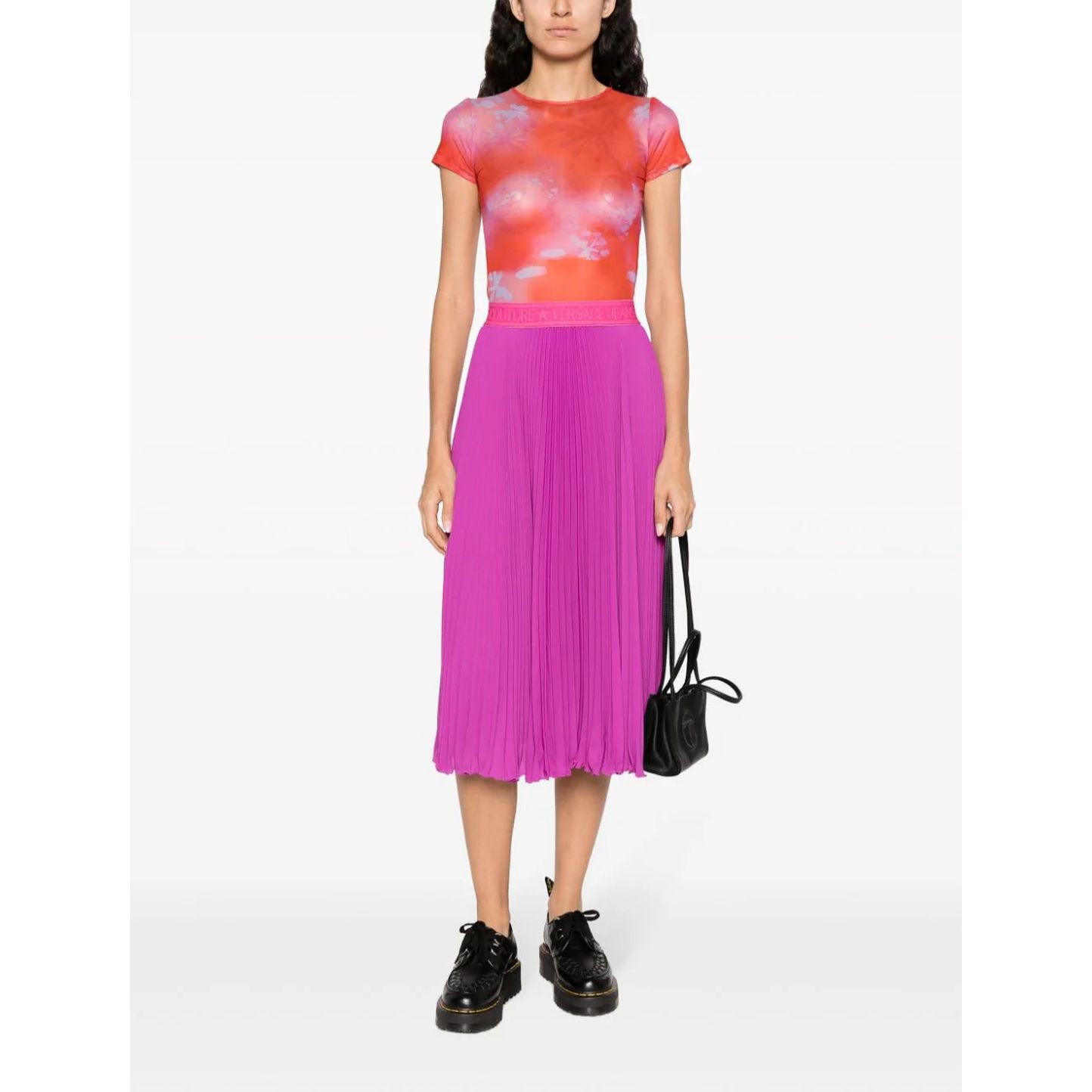 VERSACE JEANS CUTURE Midi sijonas moterims, Rožinė, Midi skirt 2