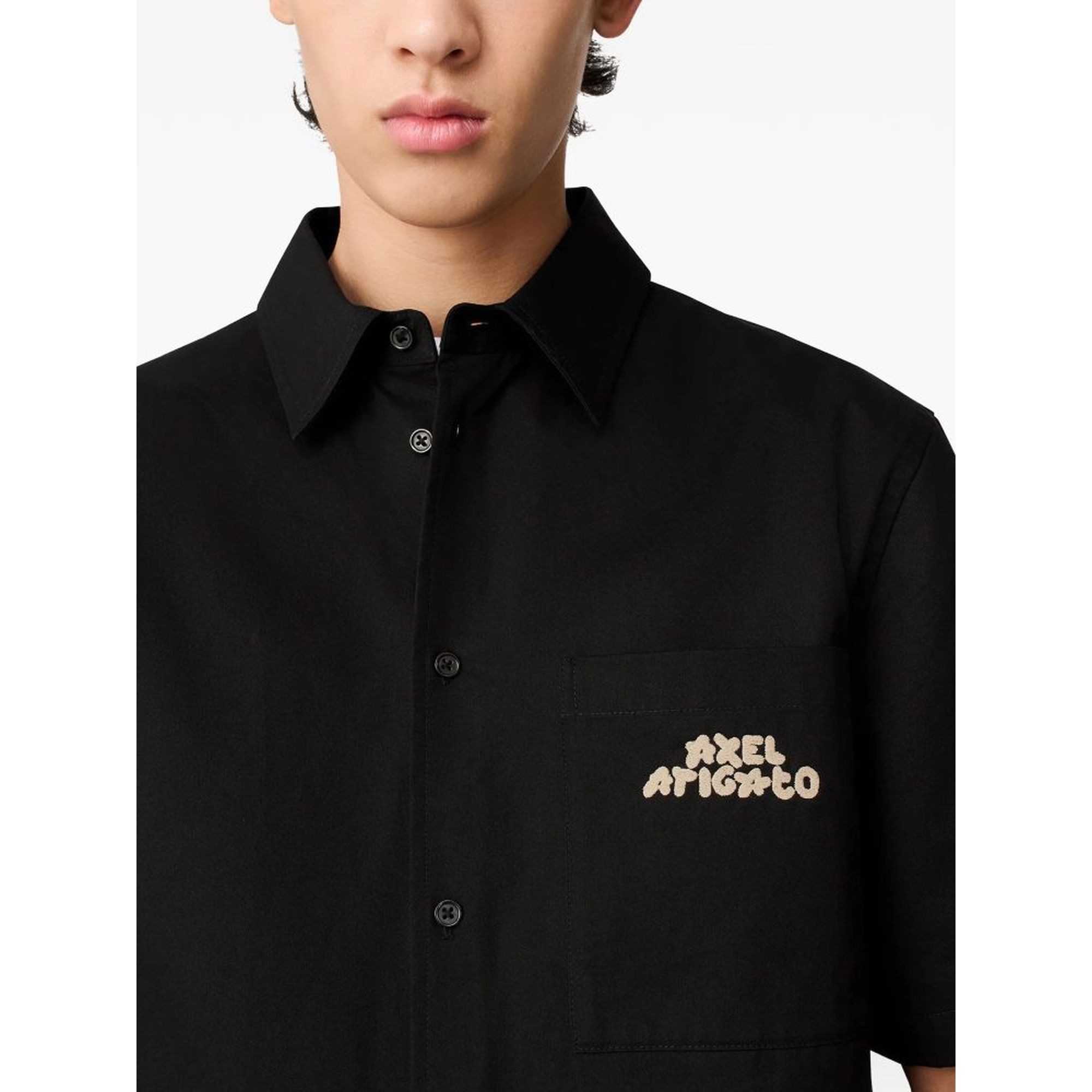AXEL ARIGATO Marškiniai trump. rankovėmis vyrams, Juoda, Drew shirt 6