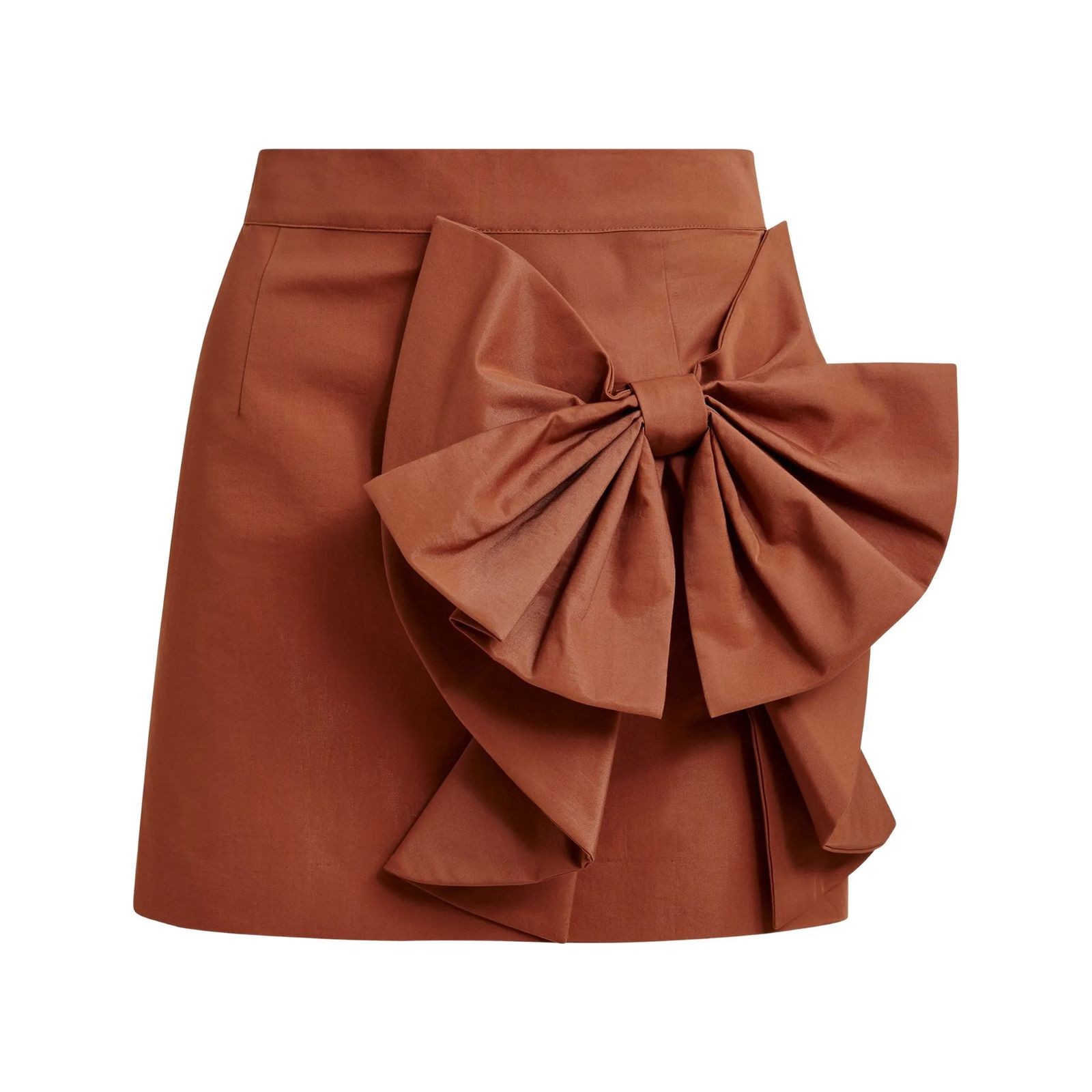 ESSENTIEL ANTWERP Mini sijonas moterims, Ruda, 2 3d bow miniskirt 1