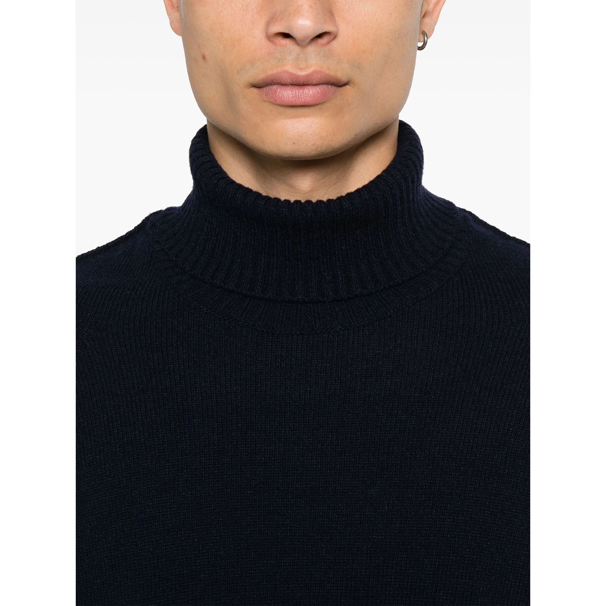 C.P. COMPANY Megztinis su kaklu vyrams, Mėlyna, Lens-detail turtleneck 5
