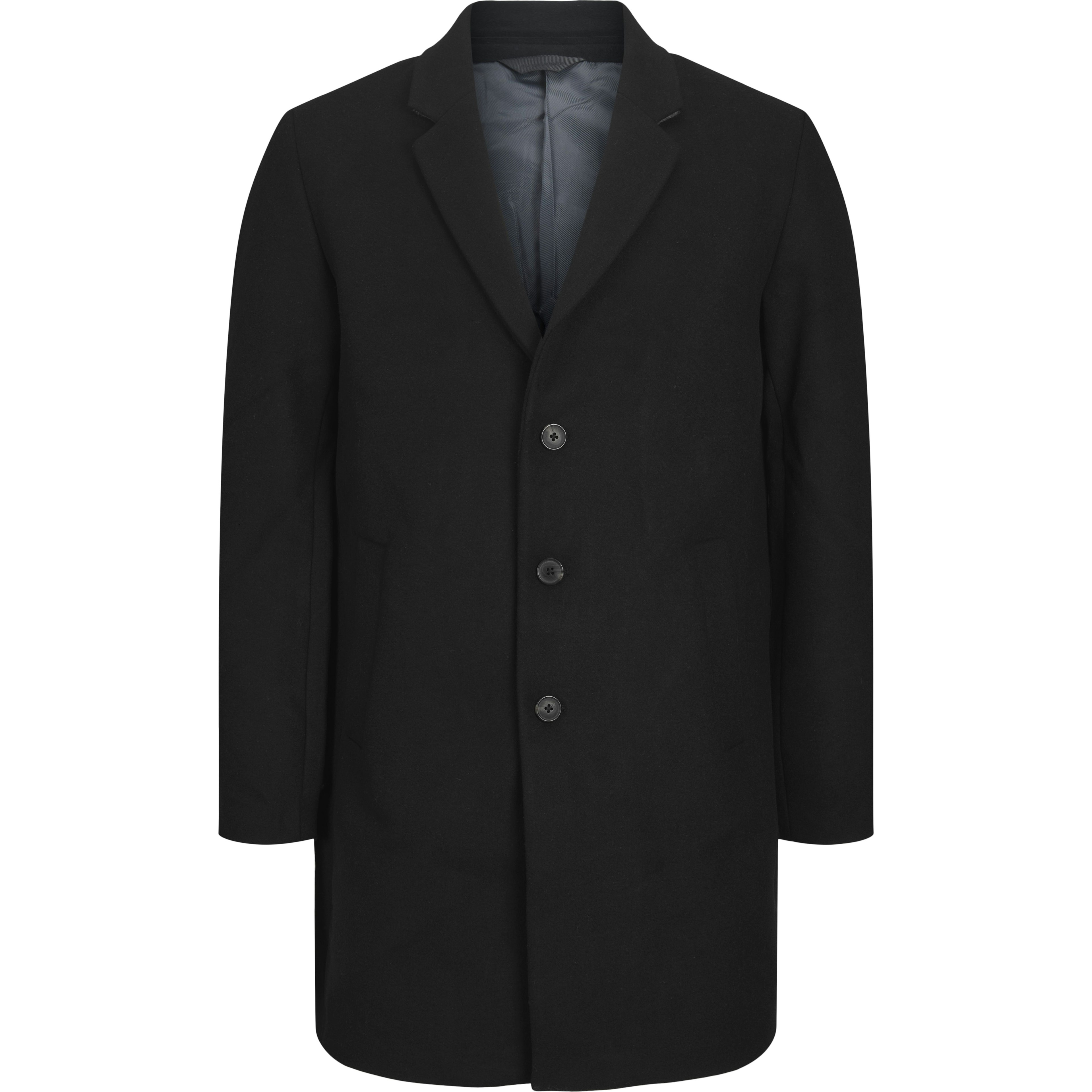 JACK & JONES Paltas vyrams, Juoda, JJEMORRISON WOOL COAT 1