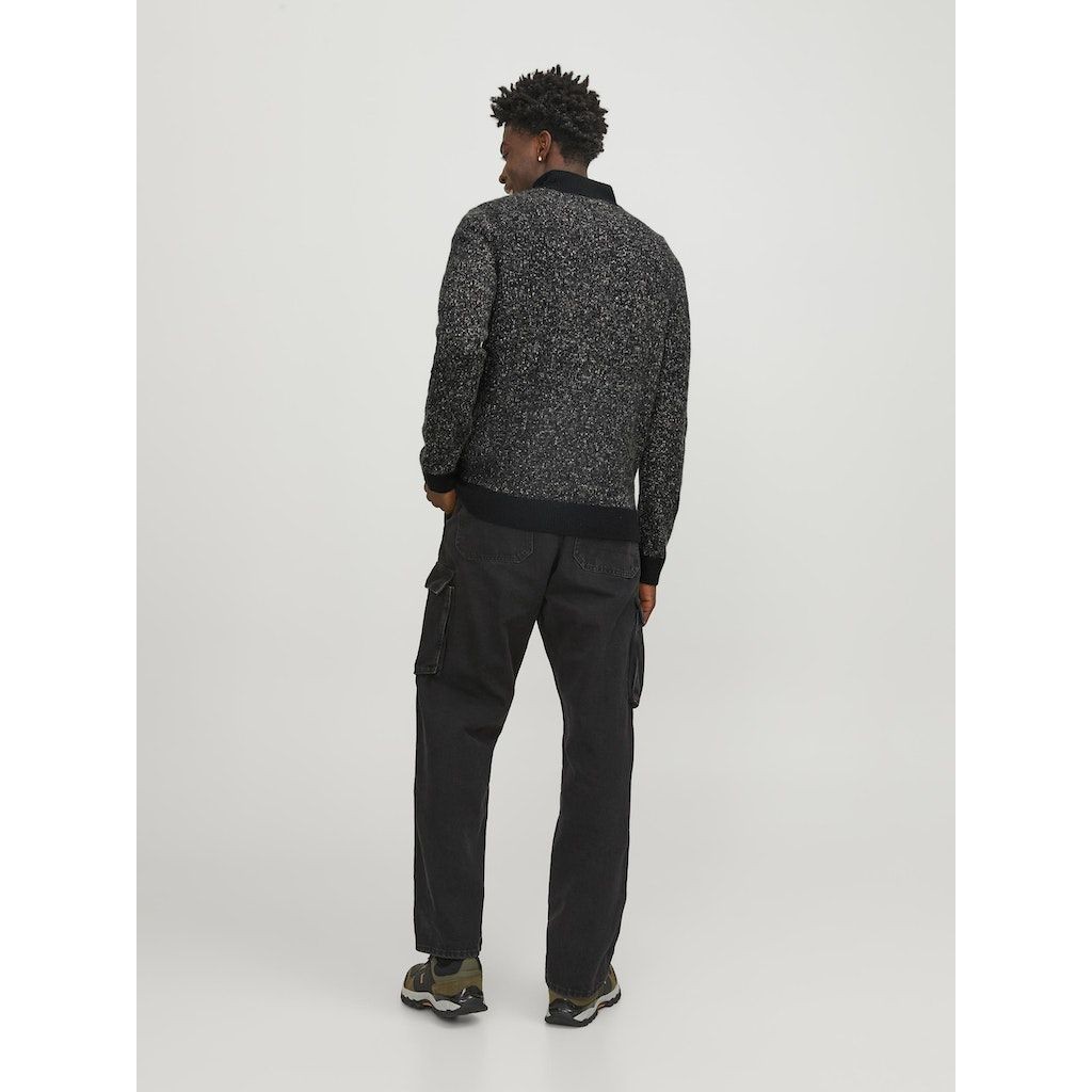 JACK & JONES Džemperis vyrams, Juoda, JCOSPACE KNIT HALF Z 7