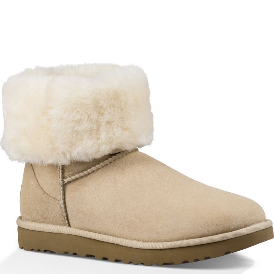 UGG Pašiltinti auliniai moterims, Smėlio, Classic short II warm boots 4