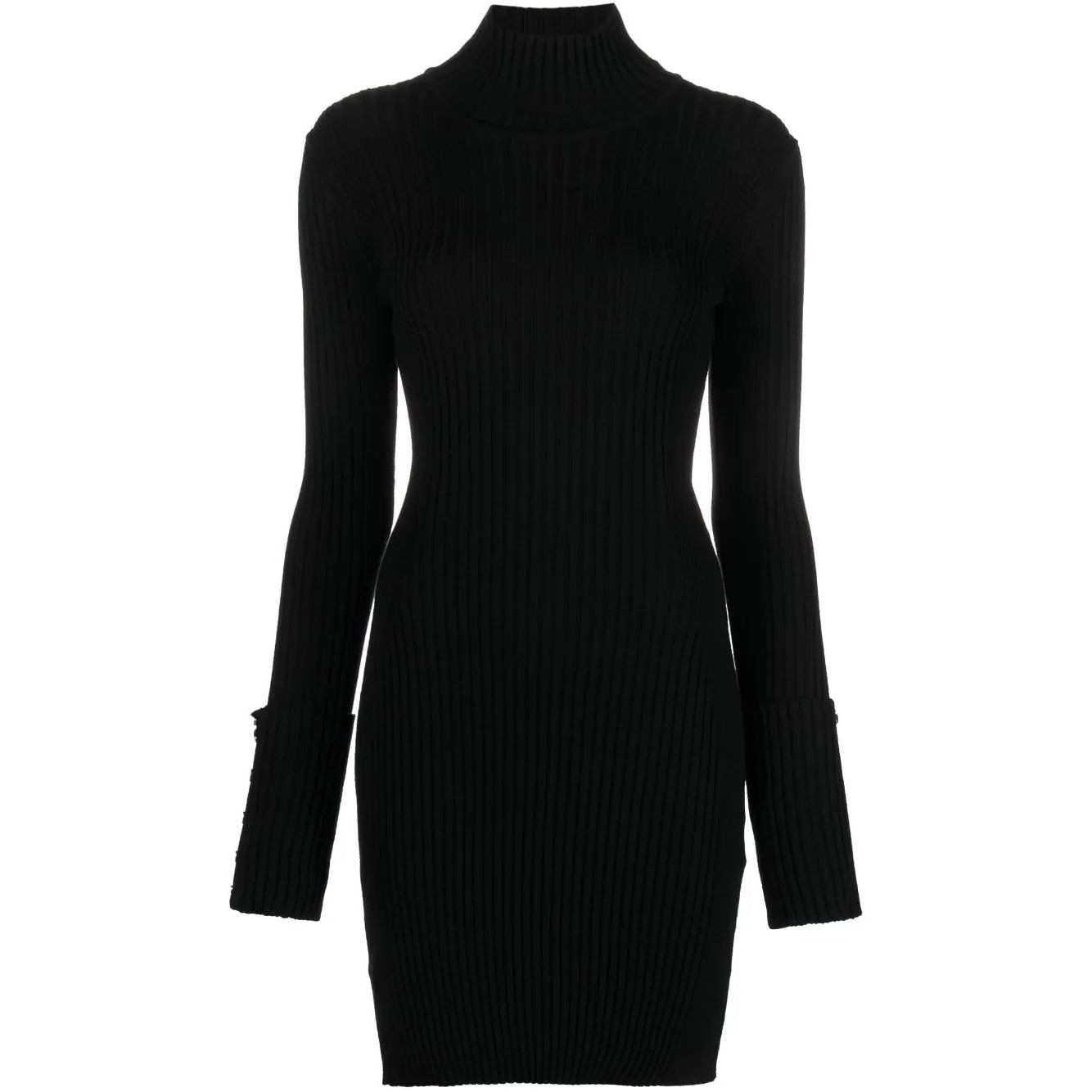 PACO RABANNE Megzta suknelė moterims, Juoda, Knit dress 1