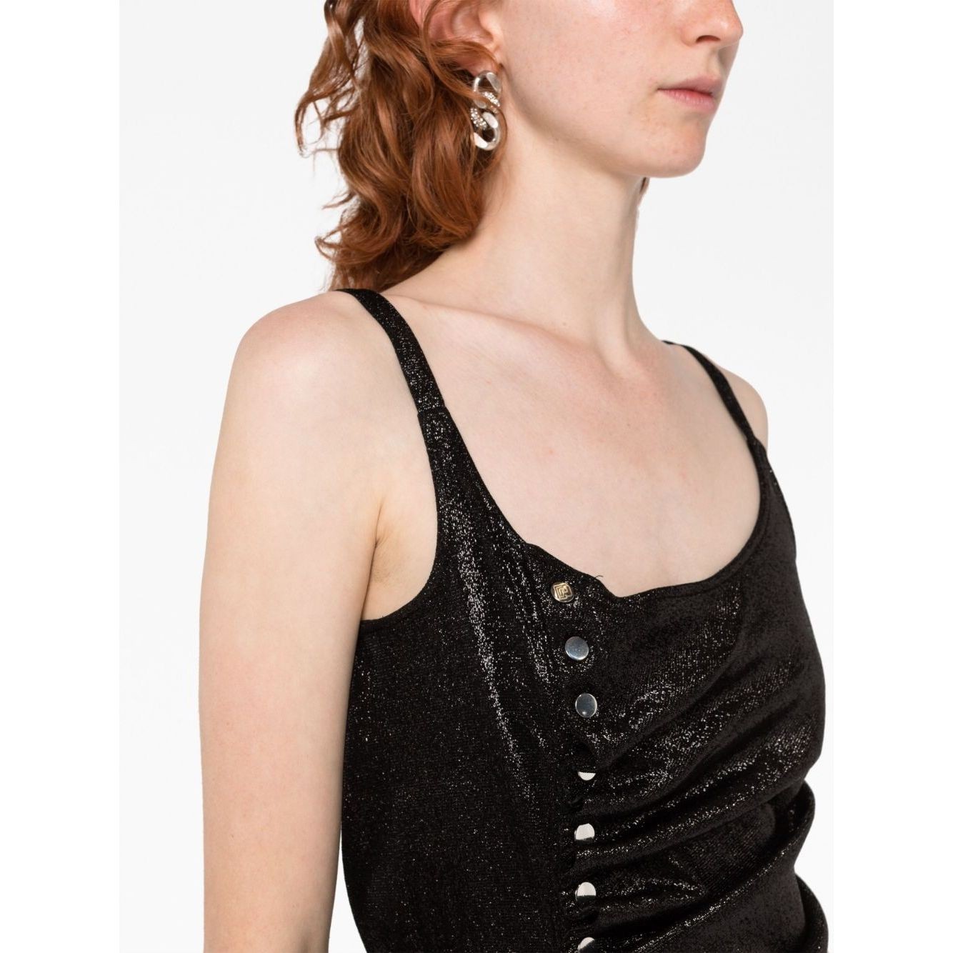 PACO RABANNE Maxi suknelė moterims, Juoda, Asymmetric mixi dress 4