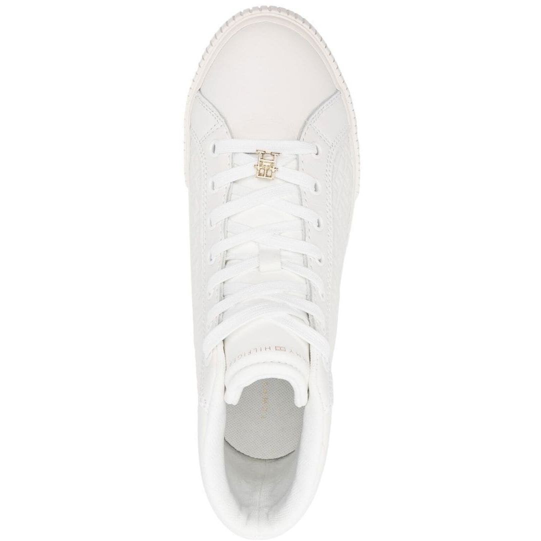 TOMMY HILFIGER Sportiniai bateliai moterims, Smėlio, TH MONOGRAM SNEAKER HIGH 4