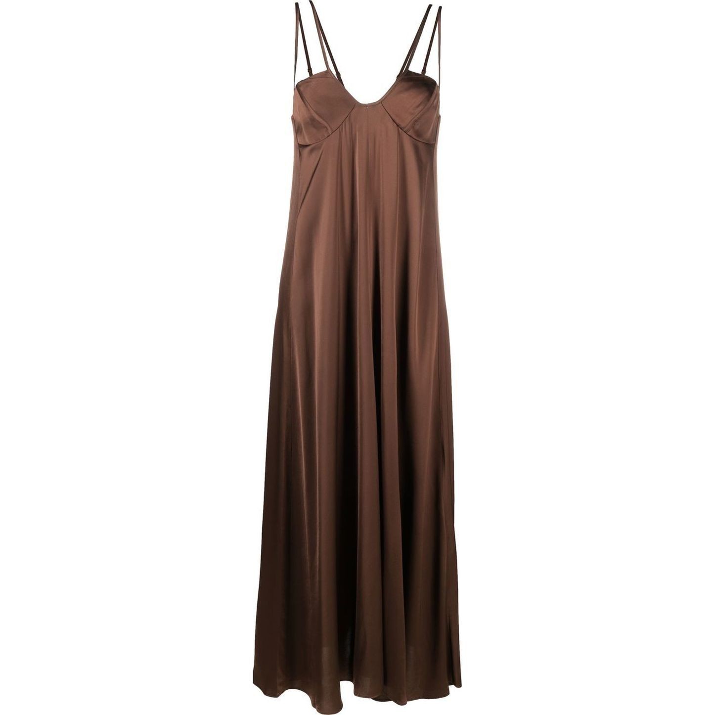 AERON Maxi suknelė moterims, Ruda, Strappy maxi dress