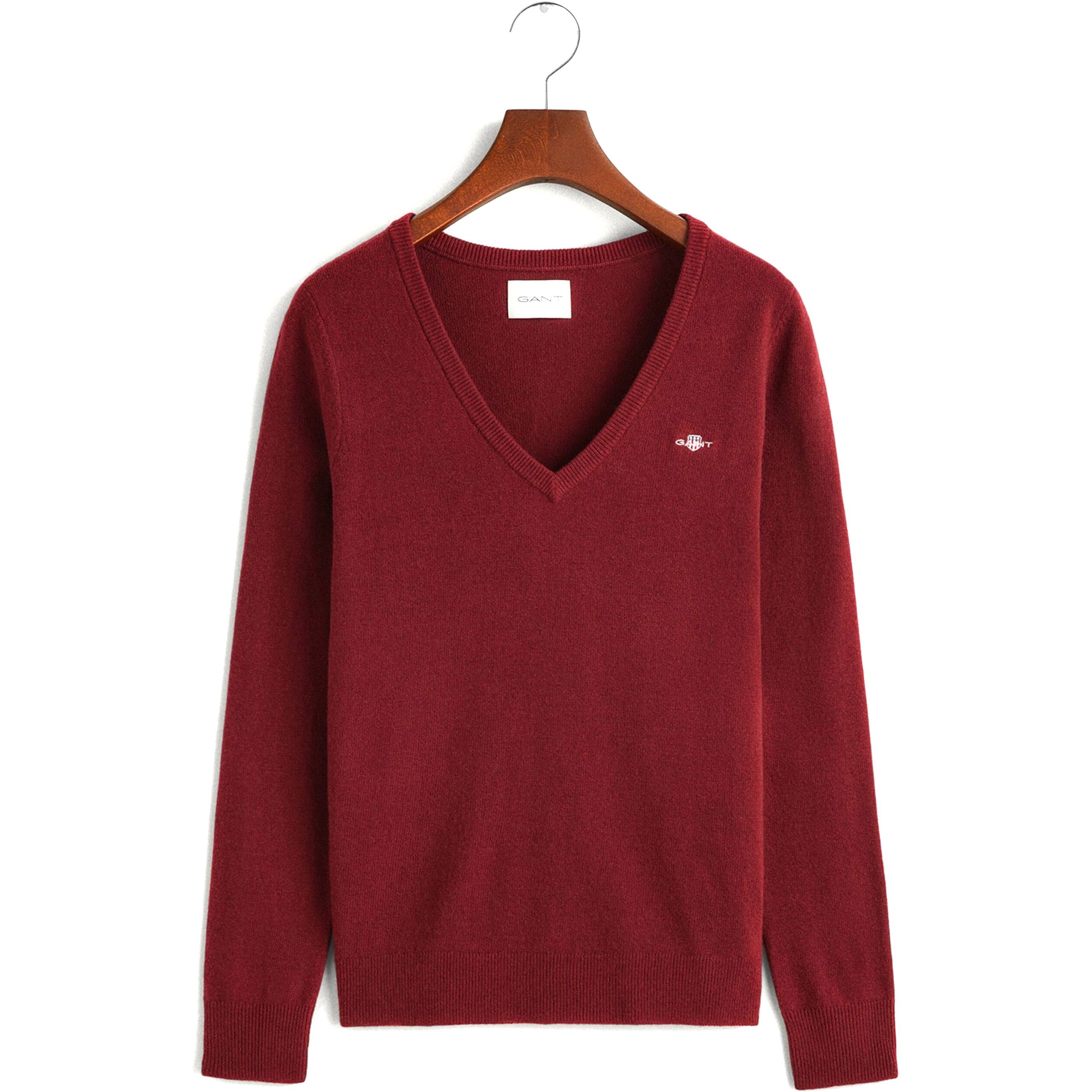 GANT Megztinis moterims, Raudona, EXTRAFINE V-NECK 1