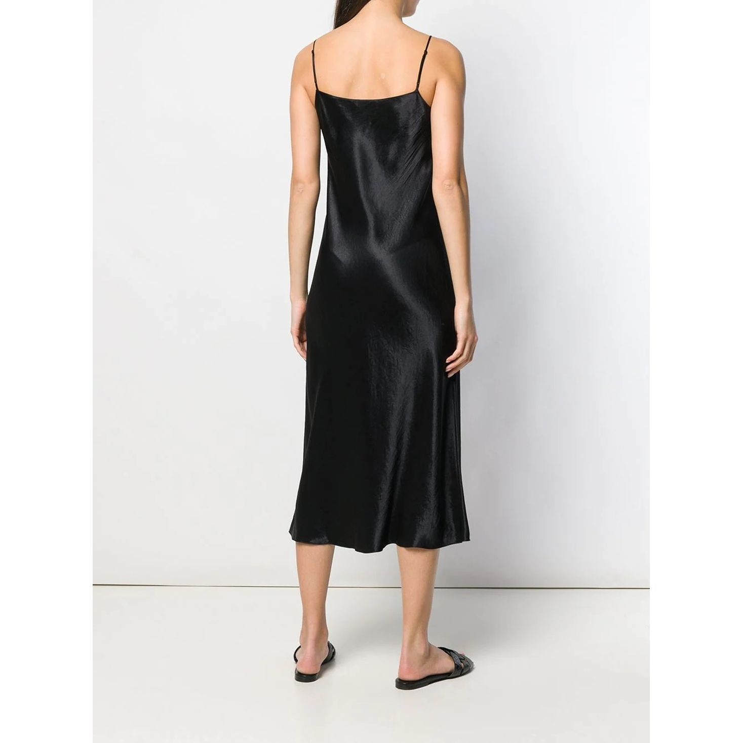 VINCE Midi suknelė moterims, Juoda, Slip dress 4
