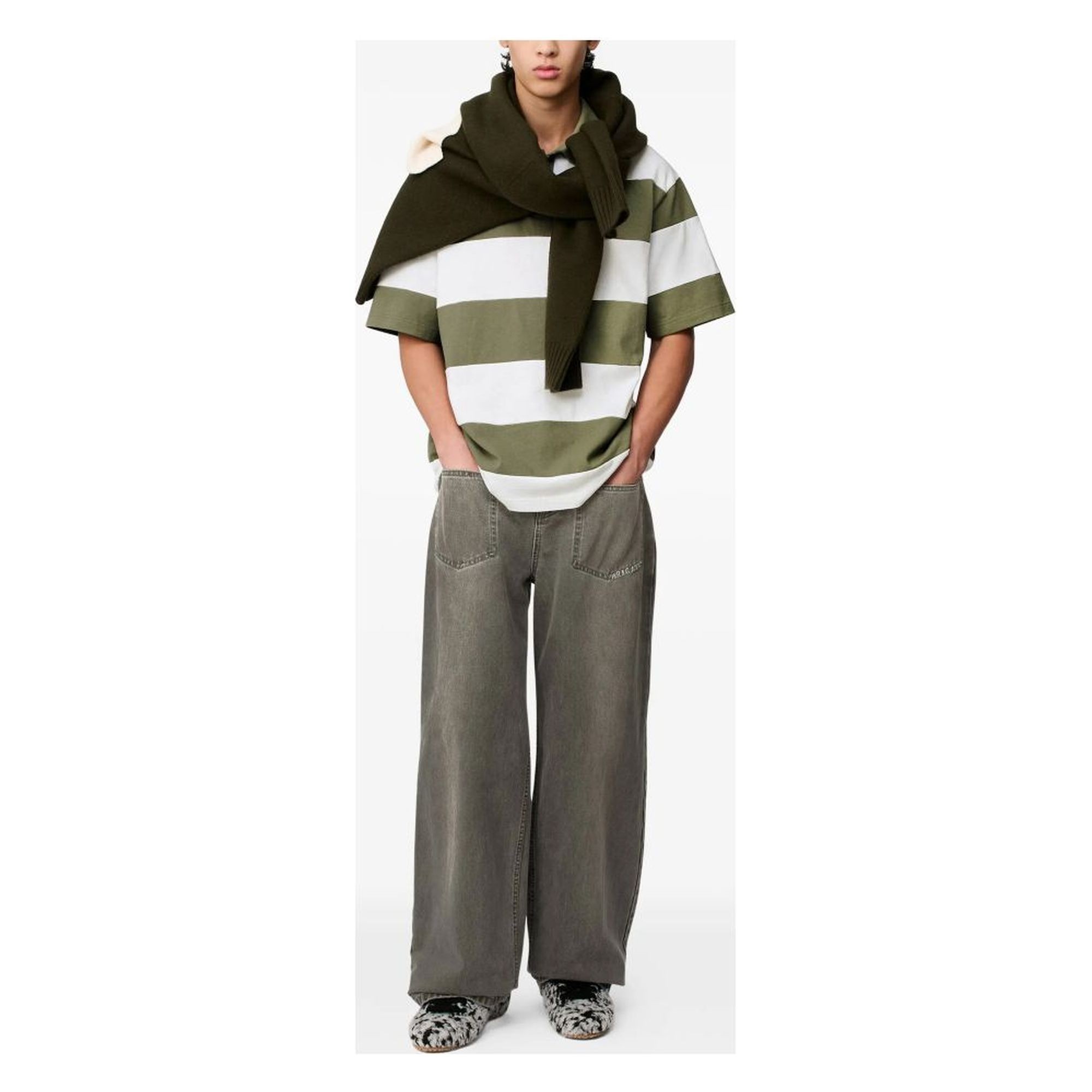 AXEL ARIGATO Polo marškiniai trumpos rank. vyrams, Žalia, Striped polo t-shirt 2