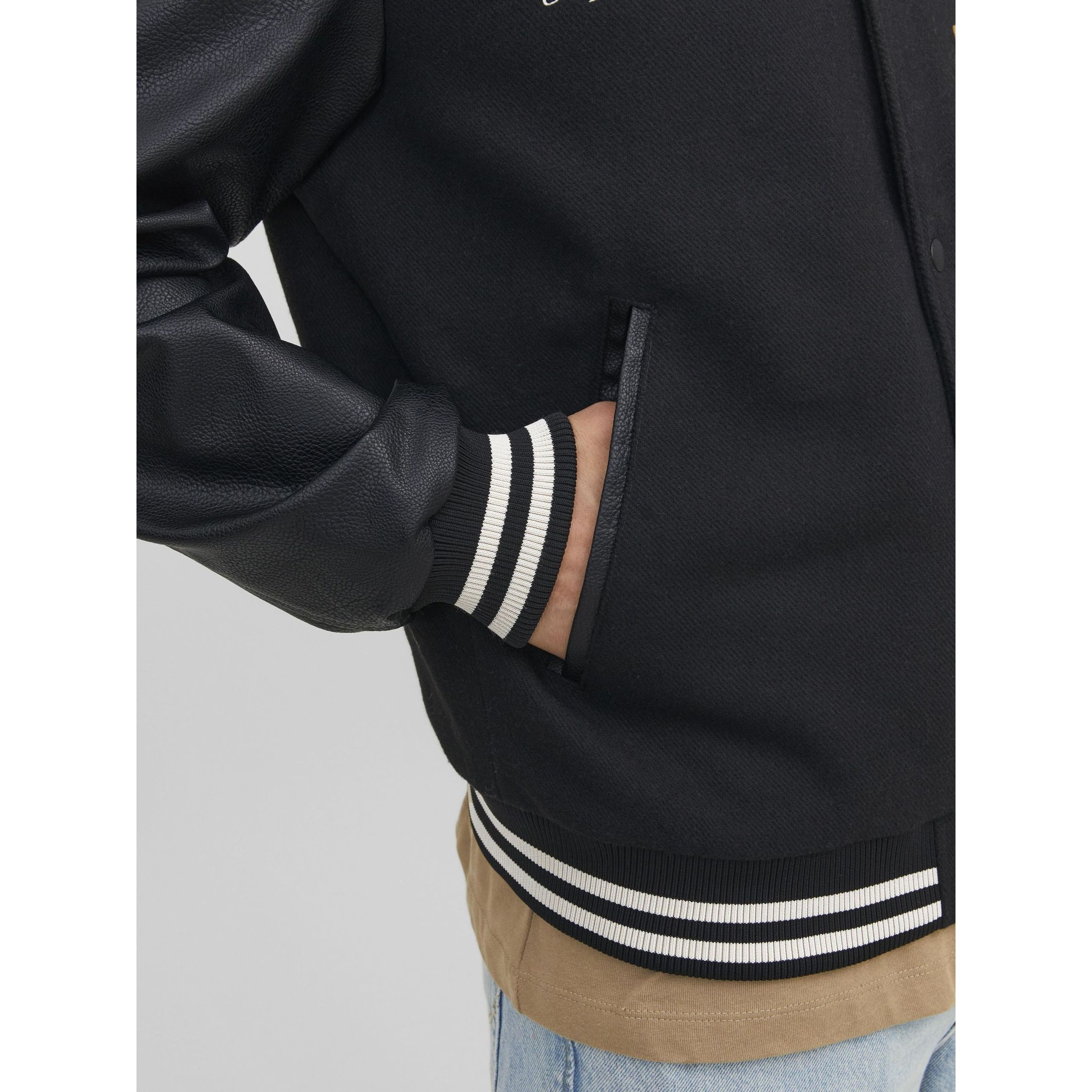 JACK & JONES Striukė vyrams, Juoda, JORCOLLEGE WOOL BLEND 6