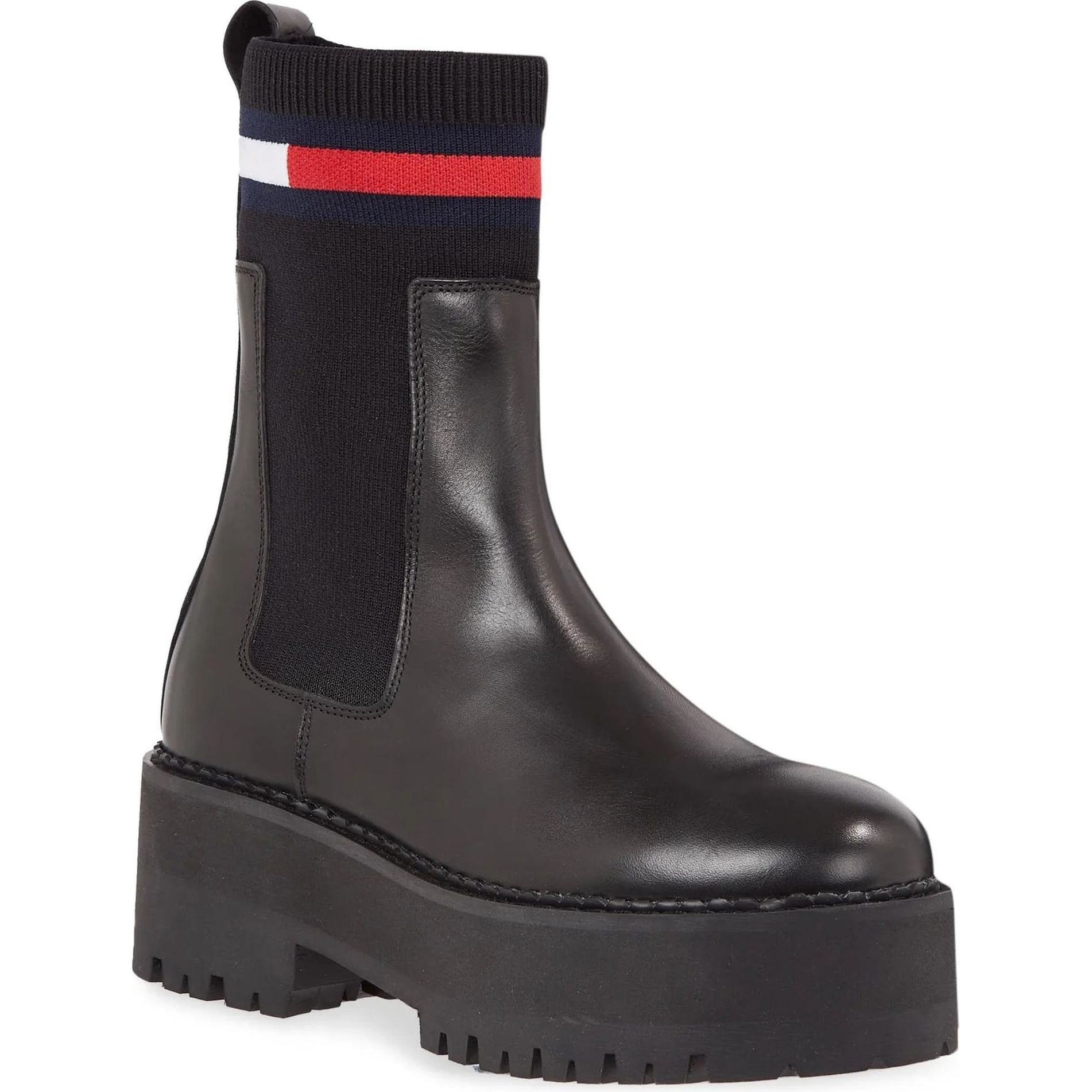 TOMMY JEANS Aulinukai moterims, Juoda, Flatform chelsea sock 1