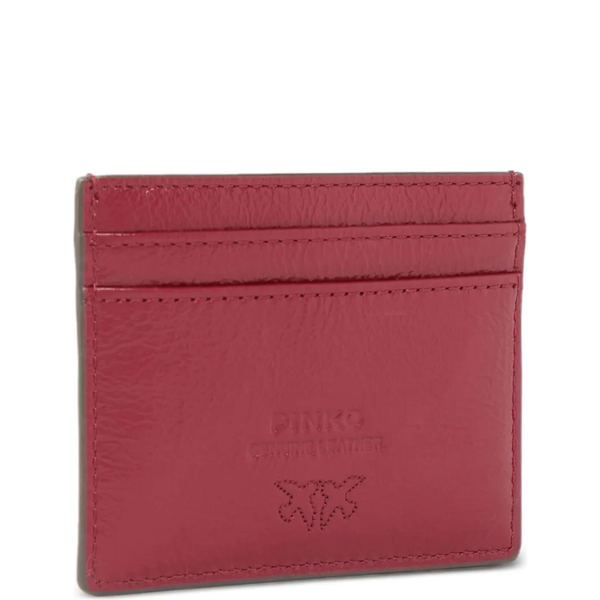 PINKO Piniginė moterims, Raudona, Card holder simply shiny bag 2
