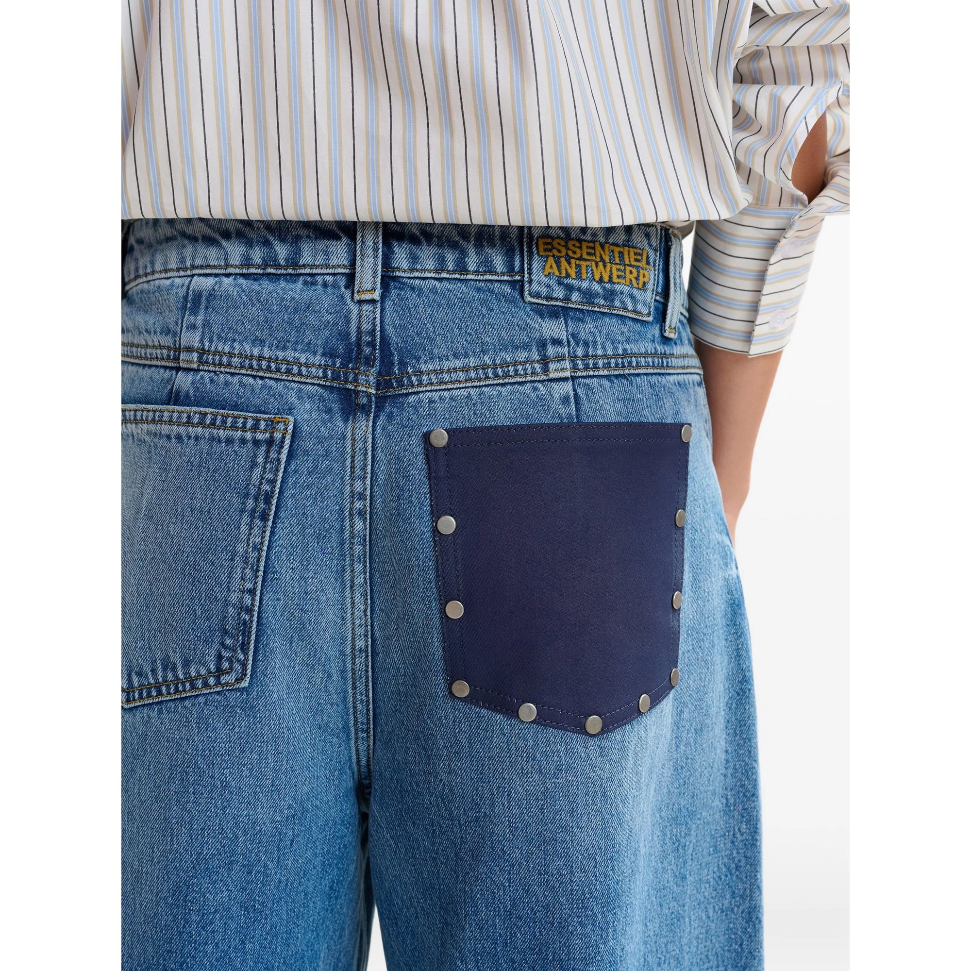 ESSENTIEL ANTWERP Platūs džinsai moterims, Mėlyna, 1 barrel leg jeans 5