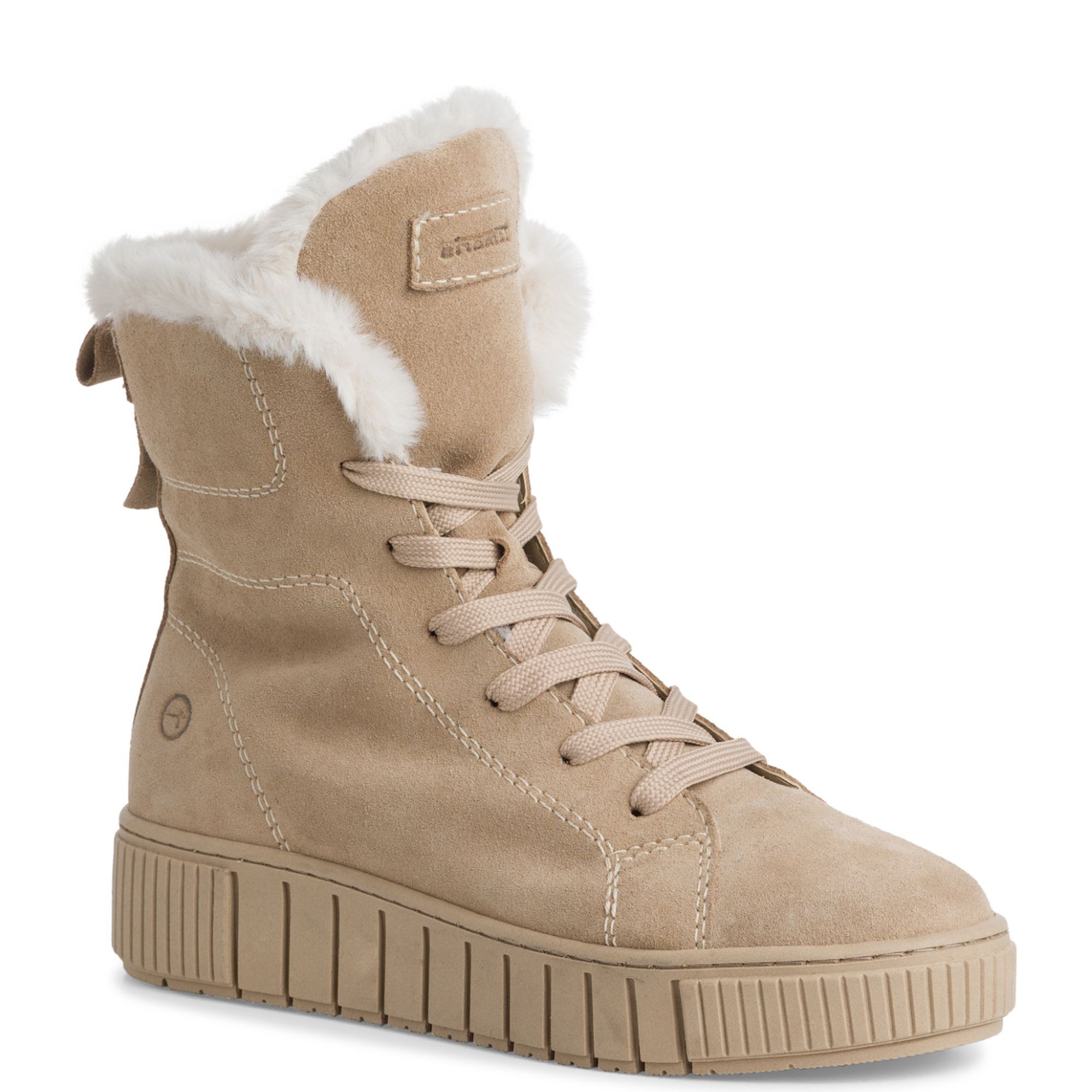 TAMARIS Auliniai moterims, Smėlio, Wl lace boot 1