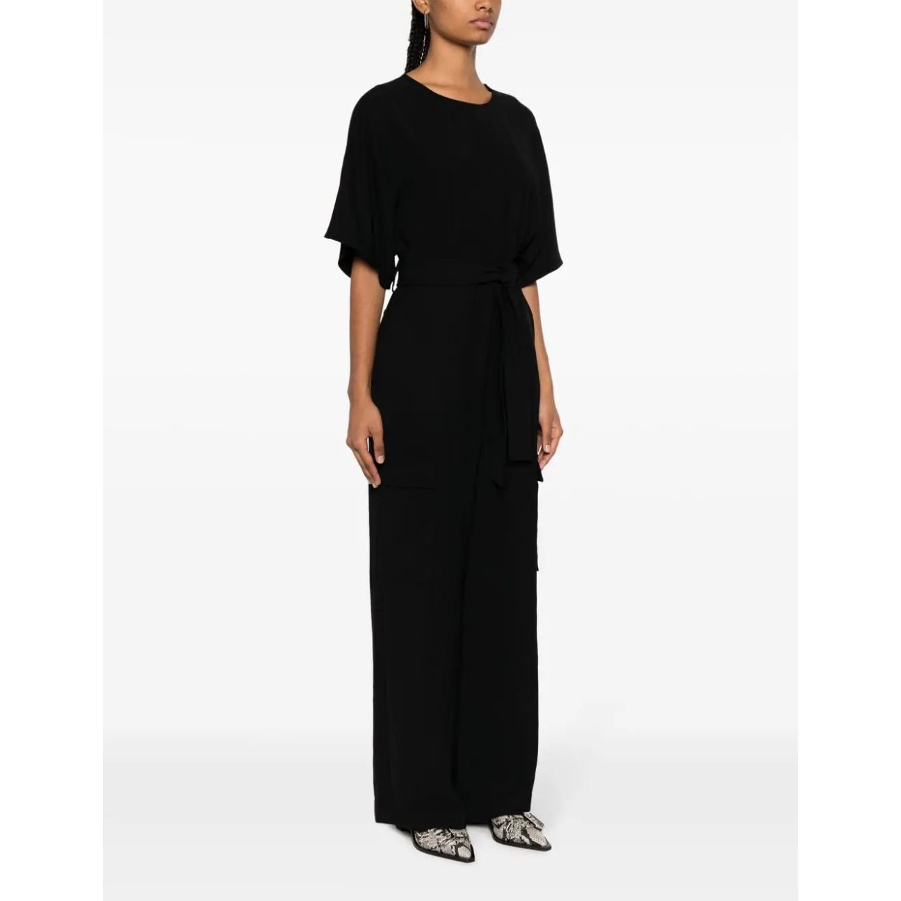 PAROSH Kostiumas moterims, Juoda, Poker jumpsuit 2