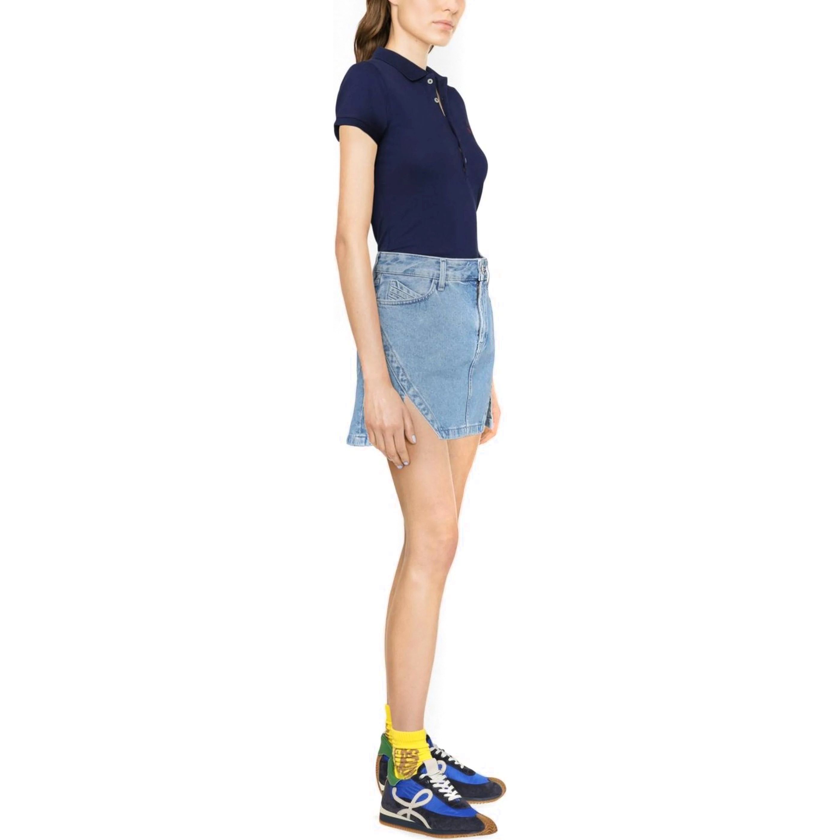 POLO RALPH LAUREN Polo marškiniai trumpos rank. moterims, Mėlyna, Julie slim short sleeve polo 3