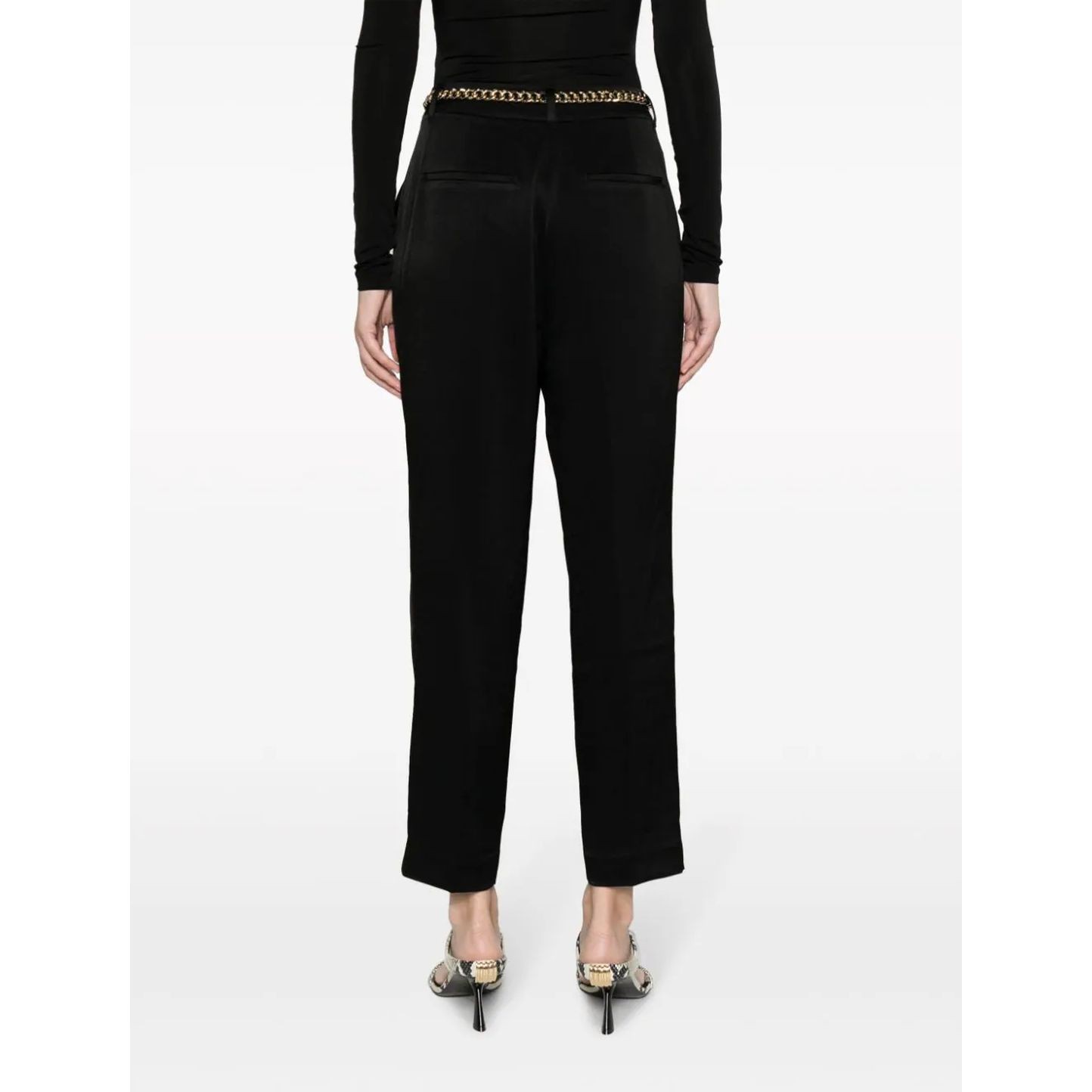 MICHAEL KORS Kelnės moterims, Juoda, Hight waist mk belt pant 4
