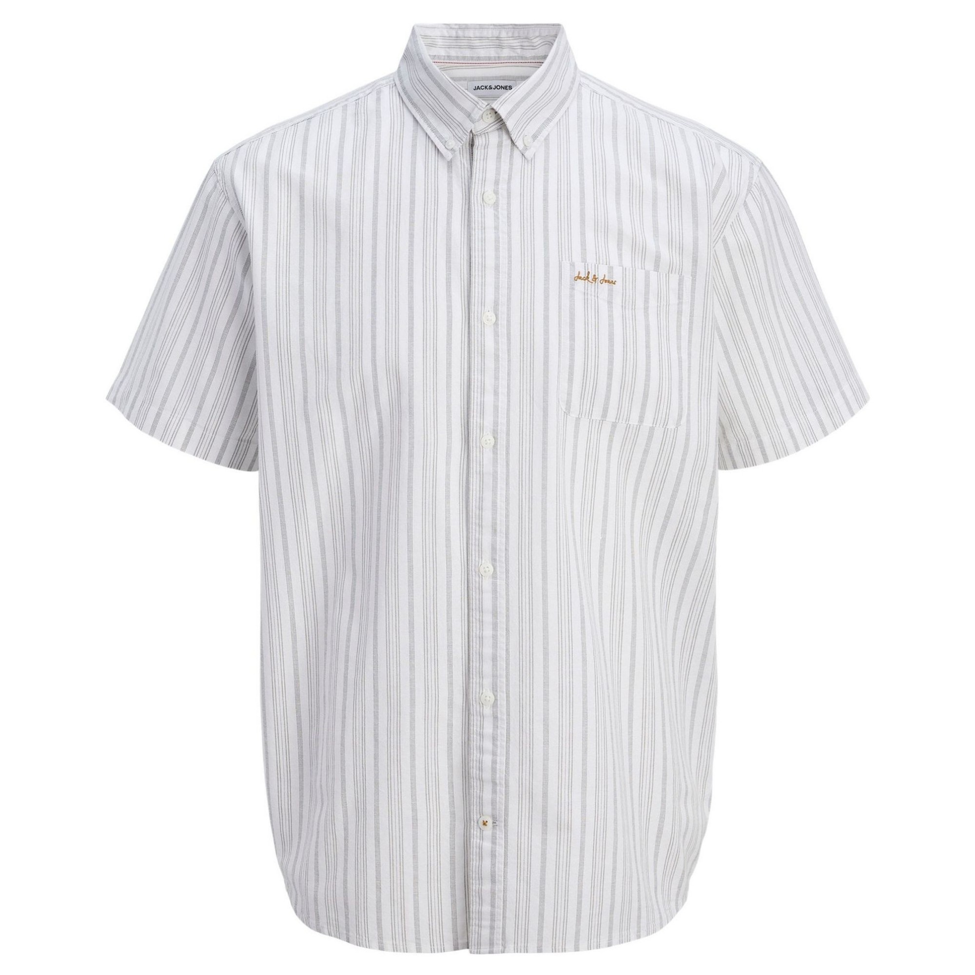 JACK & JONES Marškiniai trump. rankovėmis vyrams, Pilka, Devin stripe 1