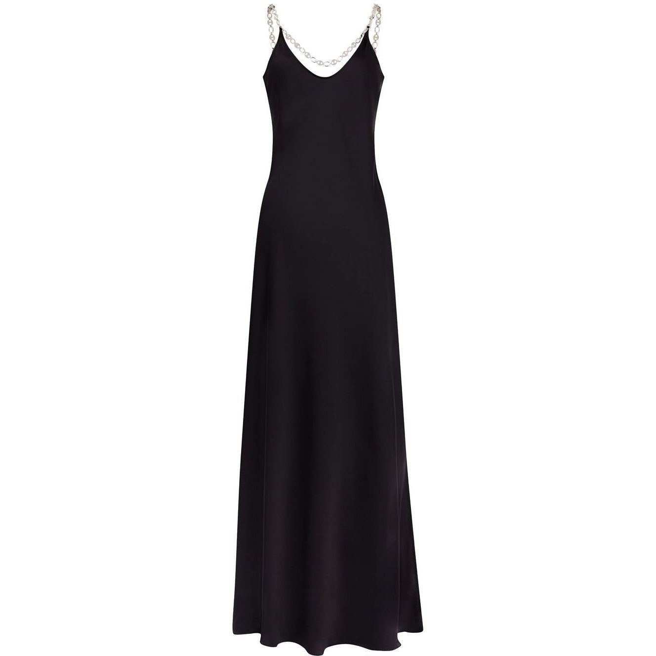 PACO RABANNE Maxi suknelė moterims, Juoda, Tank sleeve chain maxi dress