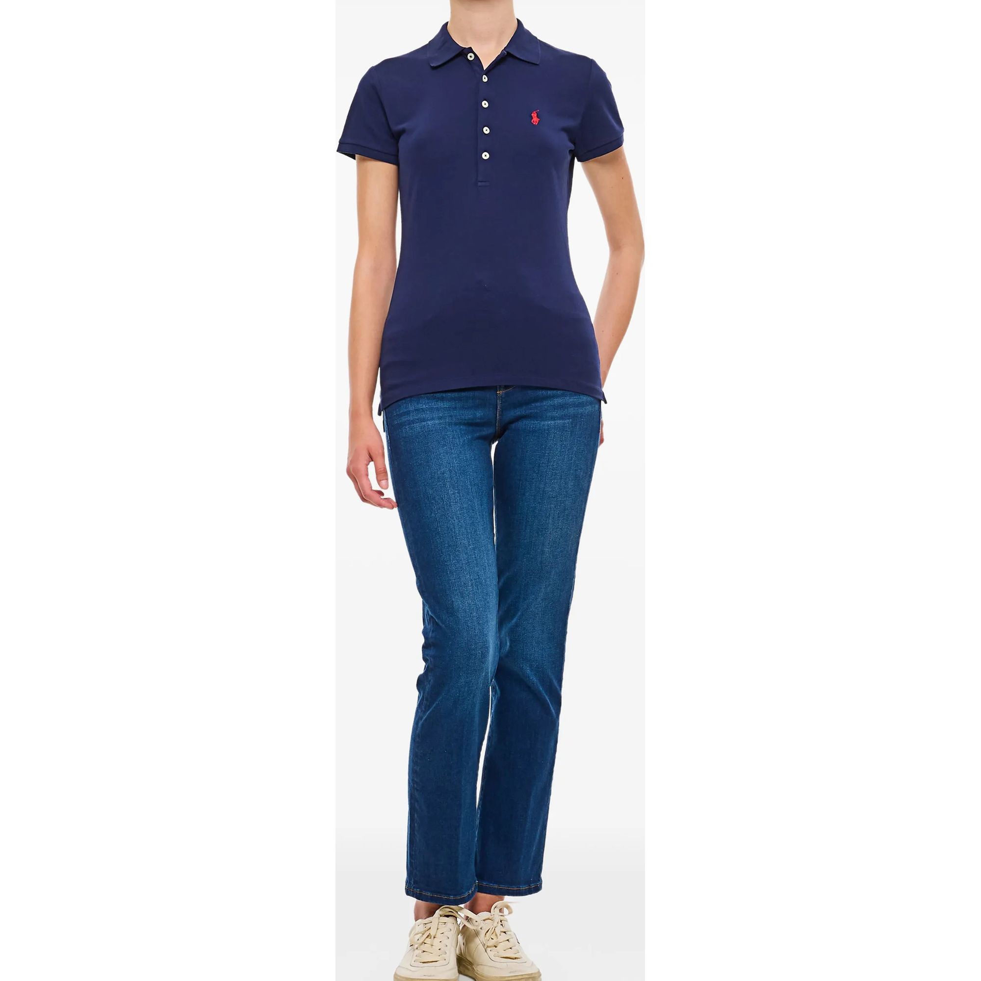 POLO RALPH LAUREN Polo marškiniai trumpos rank. moterims, Žalia, Slim fit stretch polo shirt 2