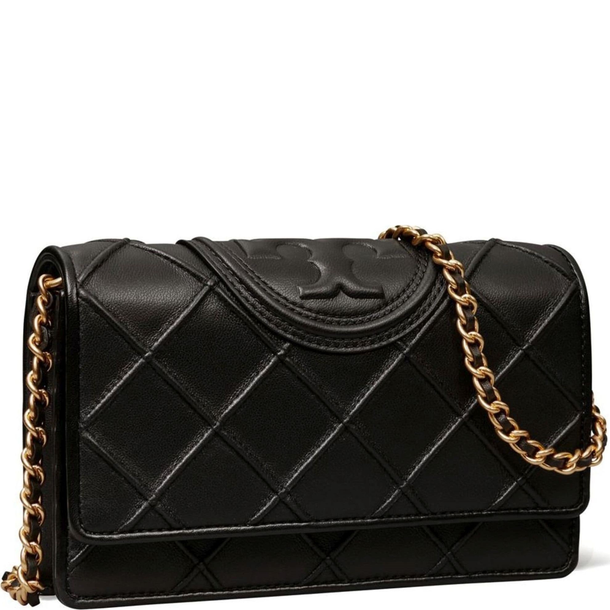 TORY BURCH Delninukė moterims, Juoda, Fleming soft chain wallet 2