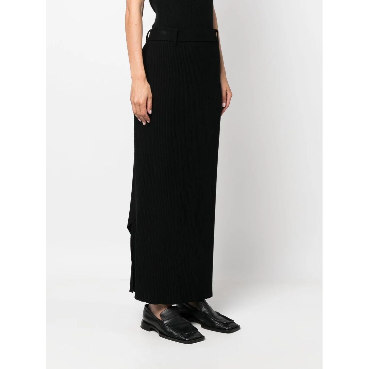 AERON Midi sijonas moterims, Juoda, Knitted skirt 2