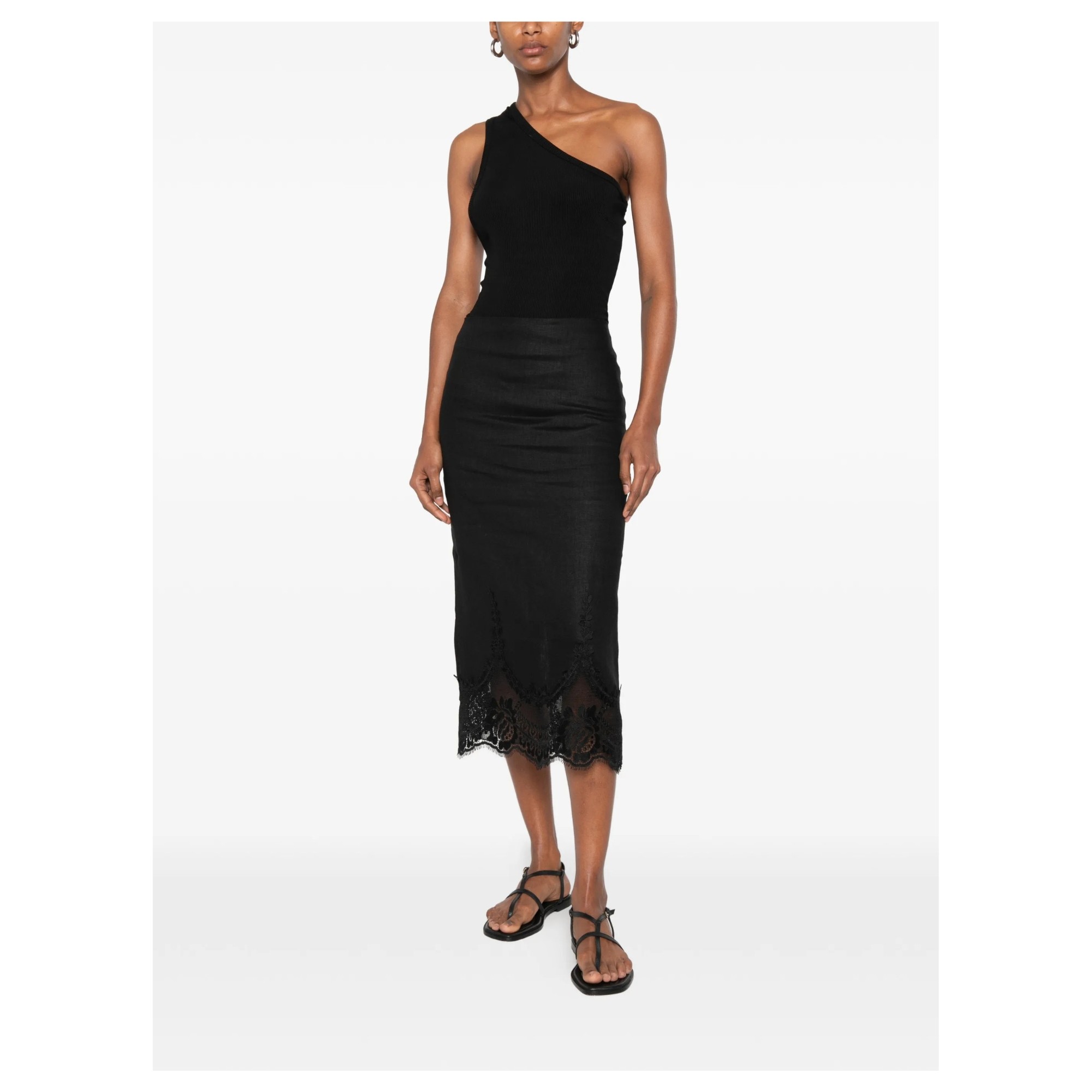 TWINSET Midi sijonas moterims, Juoda, Skirt 4