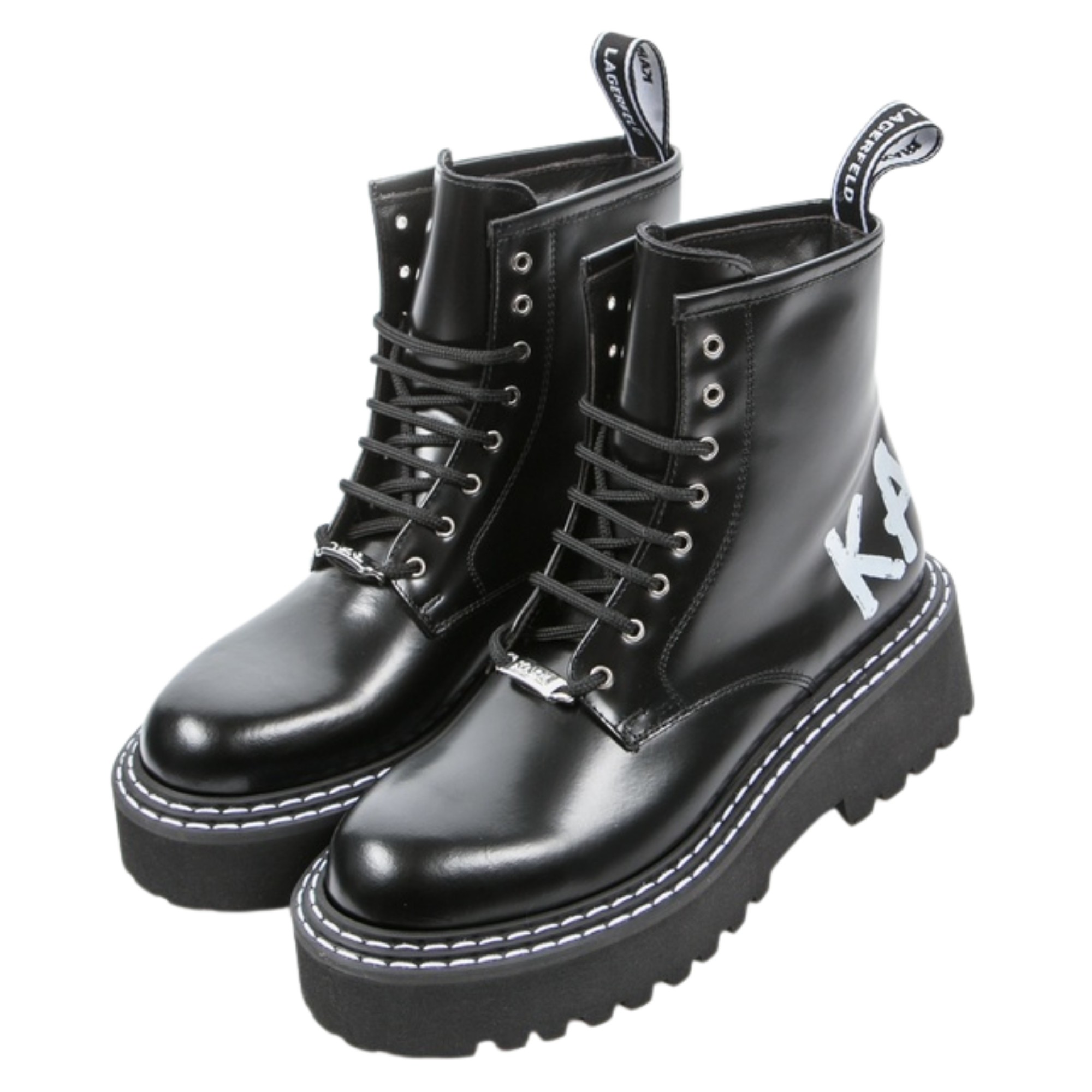 KARL LAGERFELD Aulinukai moterims, Juoda, Patrol II brush logo booties 3