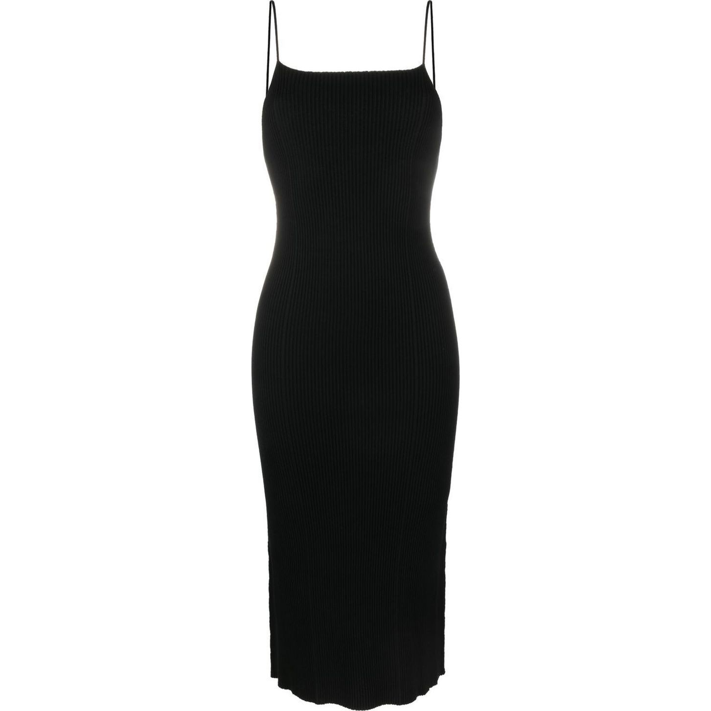 AERON Mini suknelė moterims, Juoda, Ribbed cami midi dress