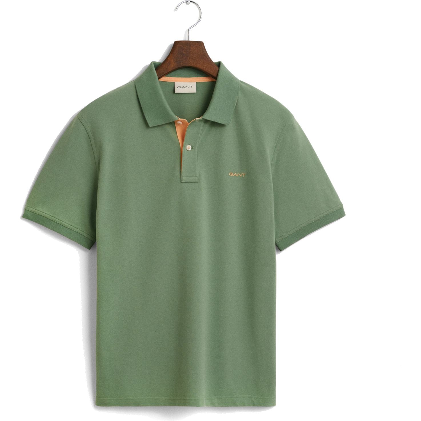 GANT Polo marškiniai trumpos rank. vyrams, Žalia, Reg contrast pique SS polo 1