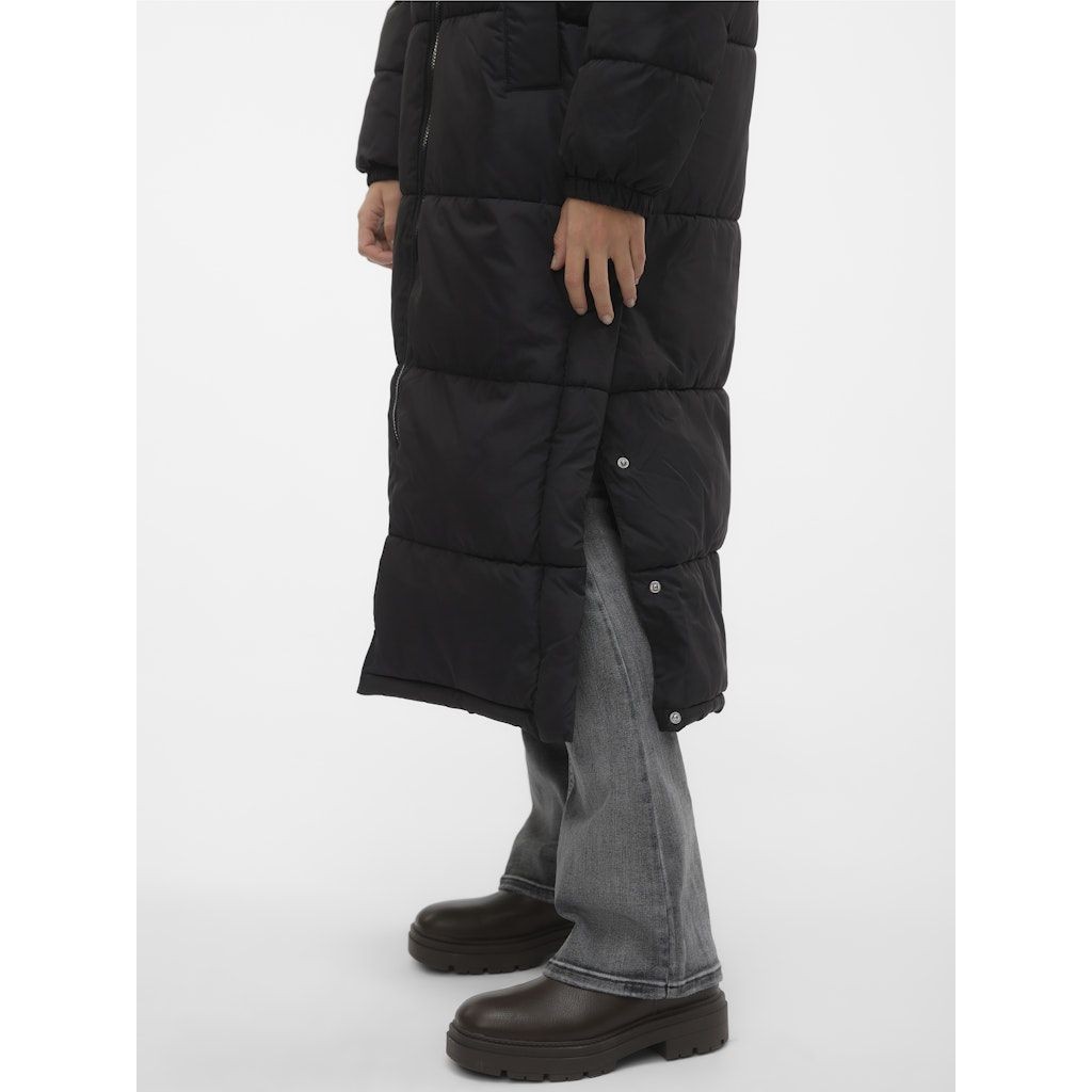 VERO MODA Pūkinis paltas moterims, Juoda, Klea long coat 5