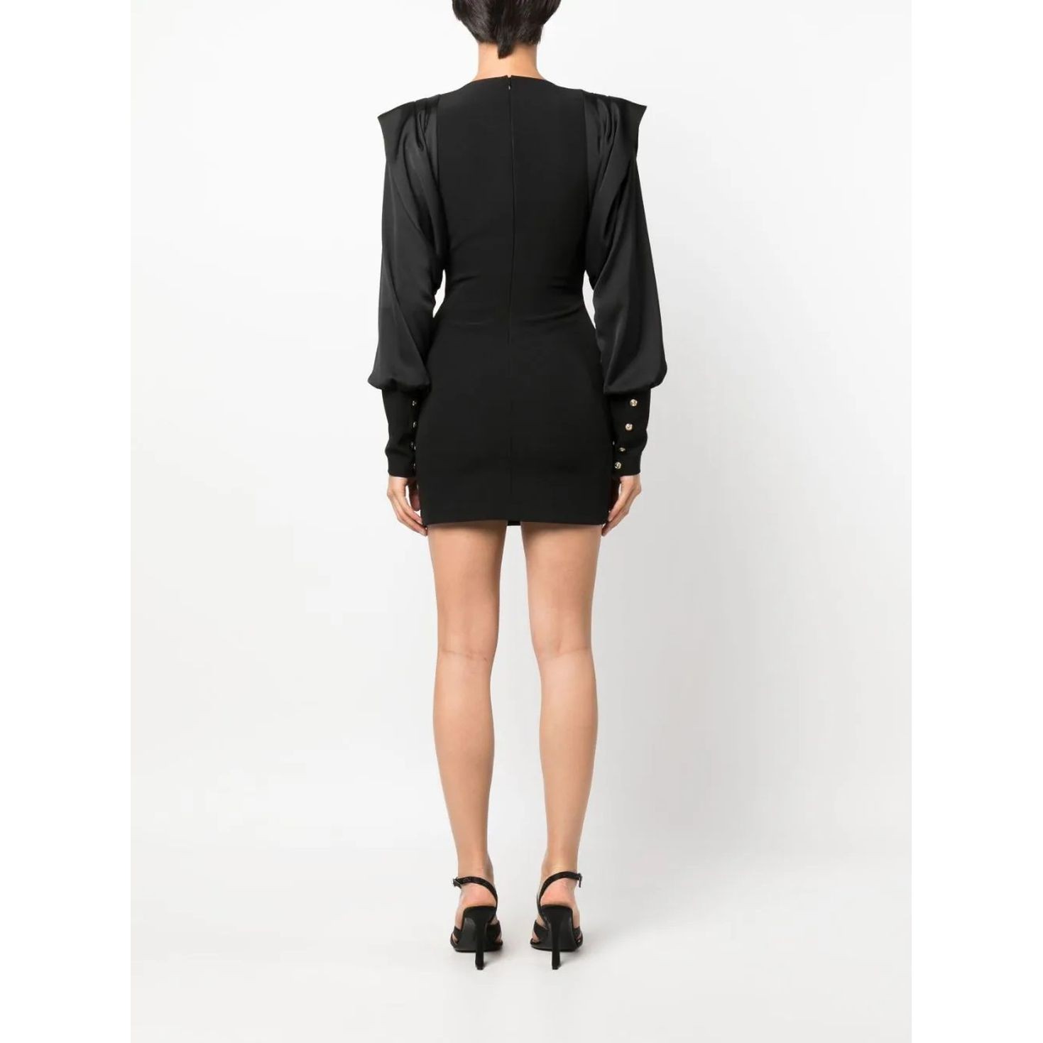 JUST CAVALLI Mini suknelė moterims, Juoda, Long sleeve dress 3