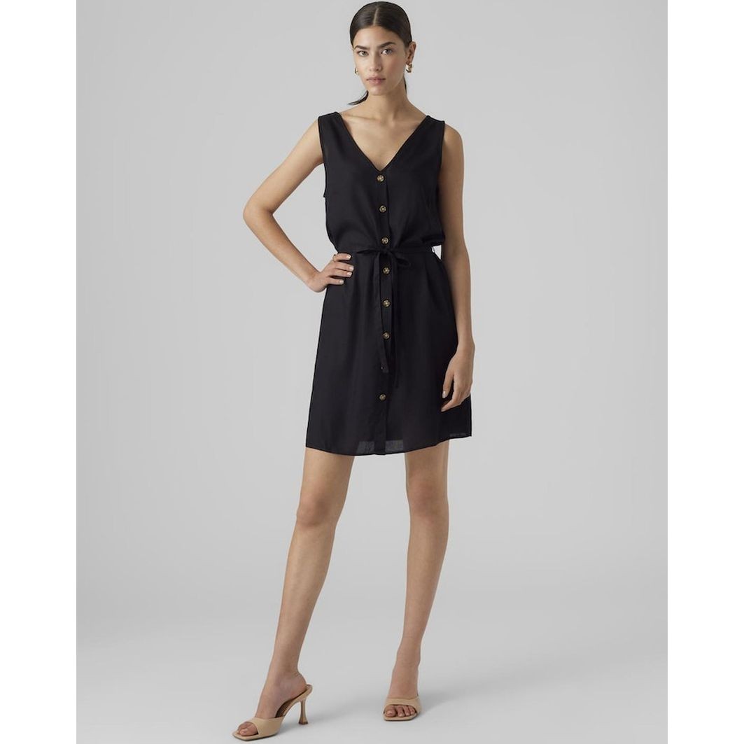 VERO MODA Mini suknelė moterims, Juoda, VMBUMPY SL SHORT DRE 4