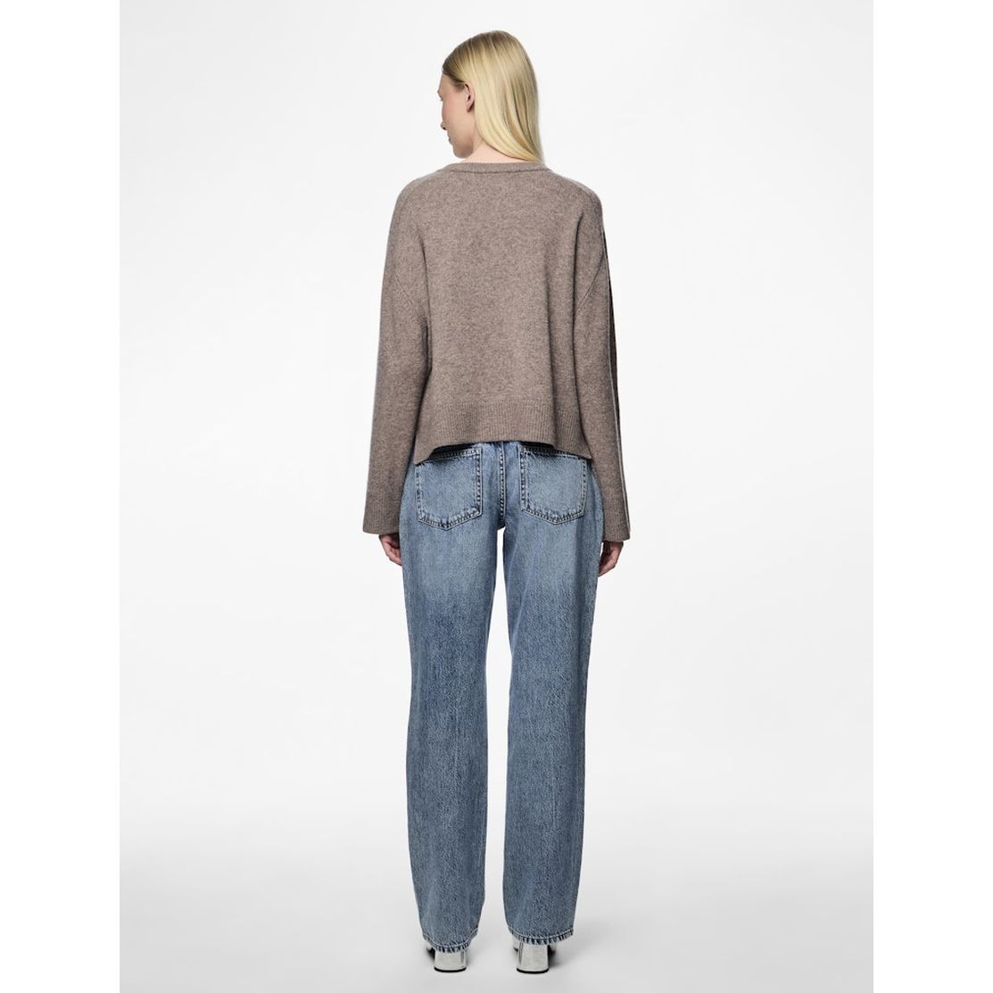 PIECES Kardiganas moterims, Gray, Nalia oneck wool knit cardigan 5