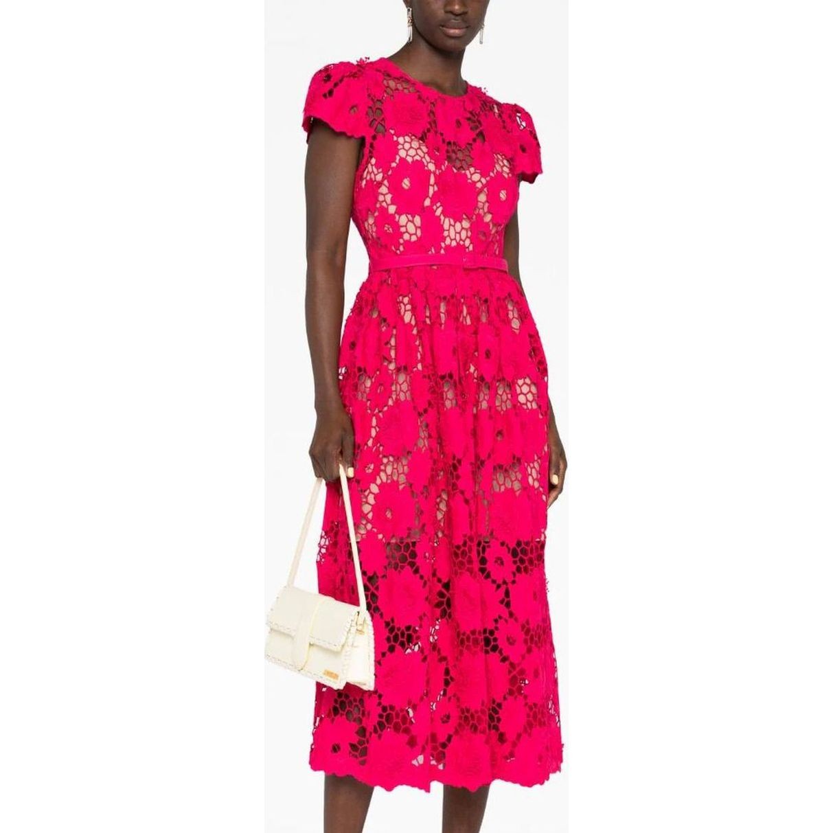 SELF PORTRAIT Midi suknelė moterims, Raudona, Poppy midi dress 2