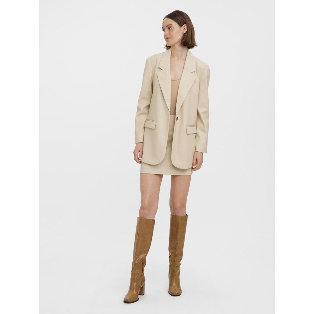 VERO MODA Švarkas moterims, Pilka, VMOLIVIA LS PL BLAZER 5