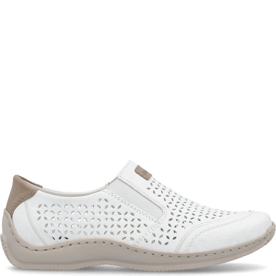 RIEKER Loaferiai moterims, Balta, Slipper 2