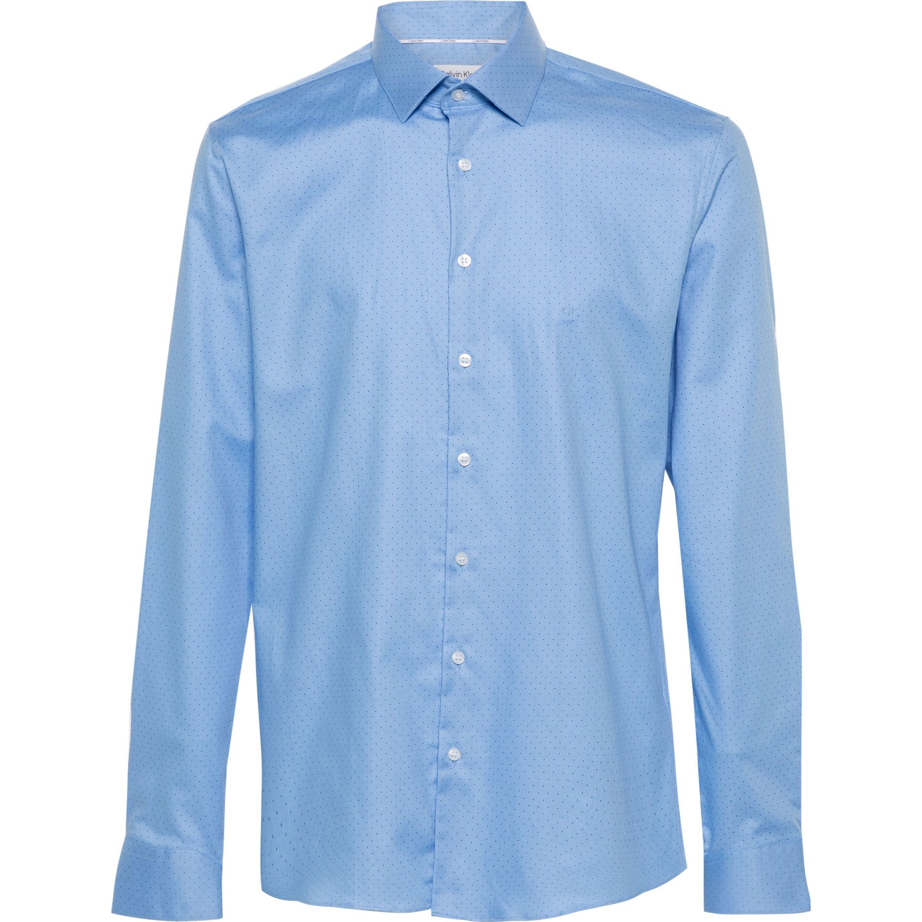 CALVIN KLEIN Marškiniai ilgomis rankovėmis vyrams, Mėlyna, L/s shirt 1