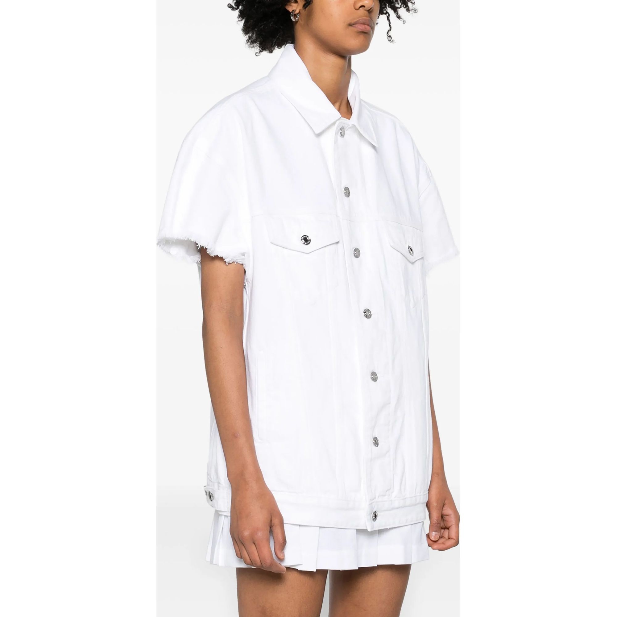 MICHAEL KORS Džinsinis švarkas moterims, Balta, Short sleeves denim jacket 3