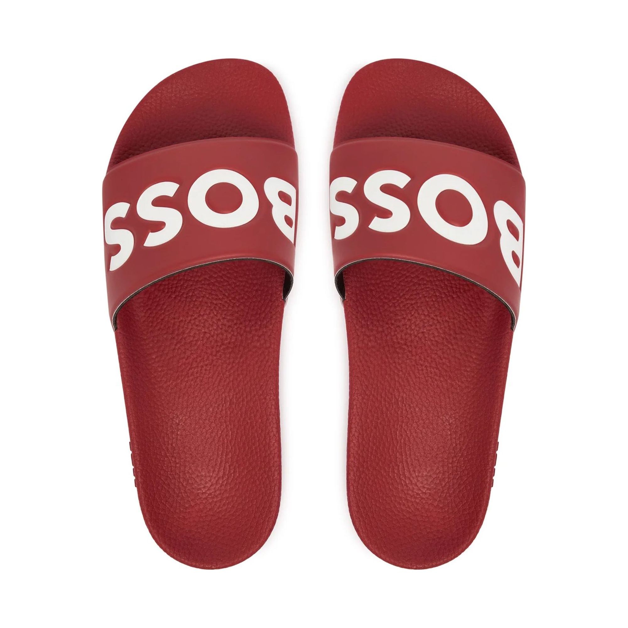HUGO BOSS Guminės šlepetės vyrams, Raudona, Slides 5