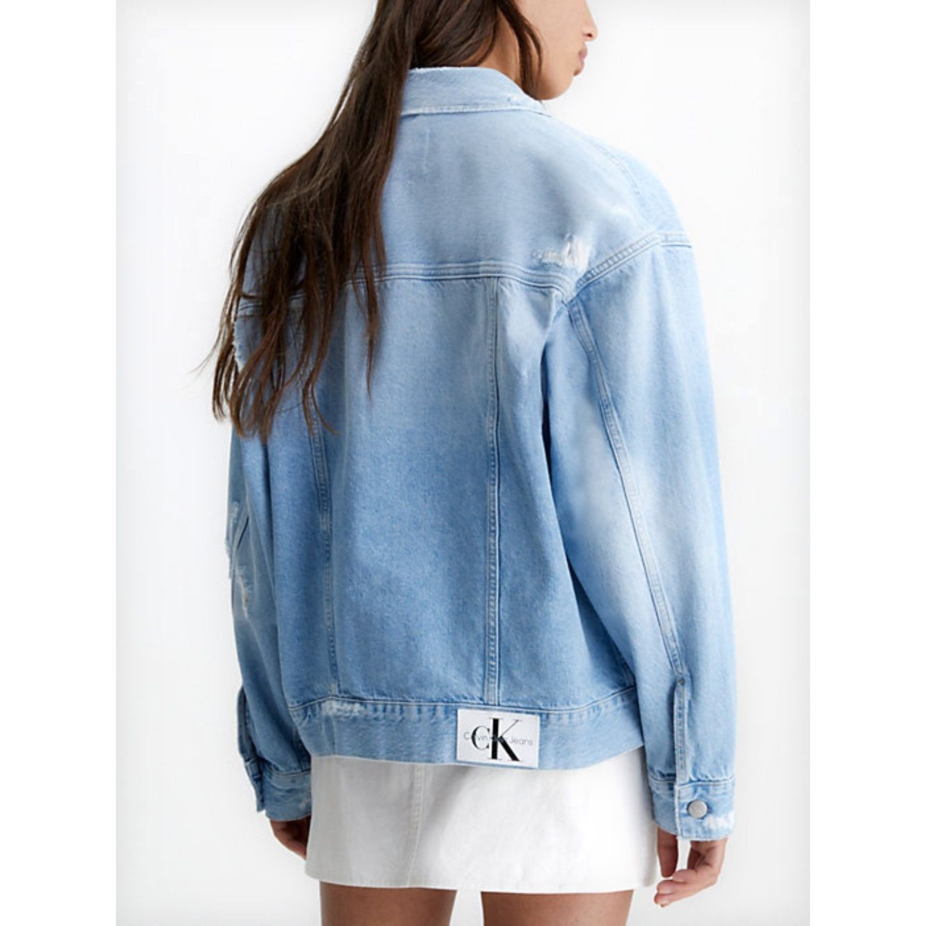 CALVIN KLEIN JEANS Džinsinis švarkas moterims, Mėlyna, Dad denim jacket 3